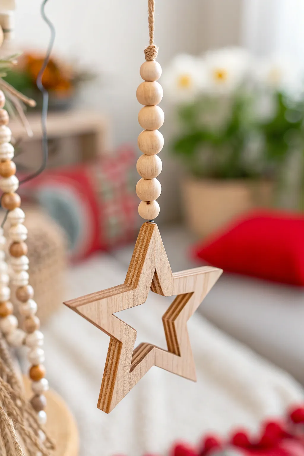 Add a touch of rustic elegance with these handcrafted wooden bead stars.