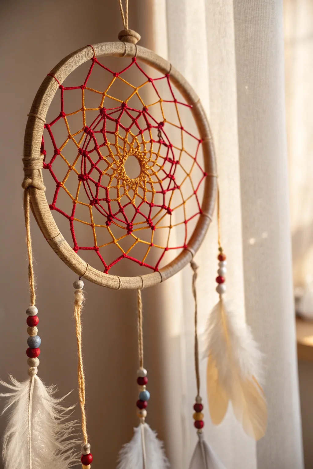 Capturing dreams with elegance: A harmonious blend of string art and bohemian charm.