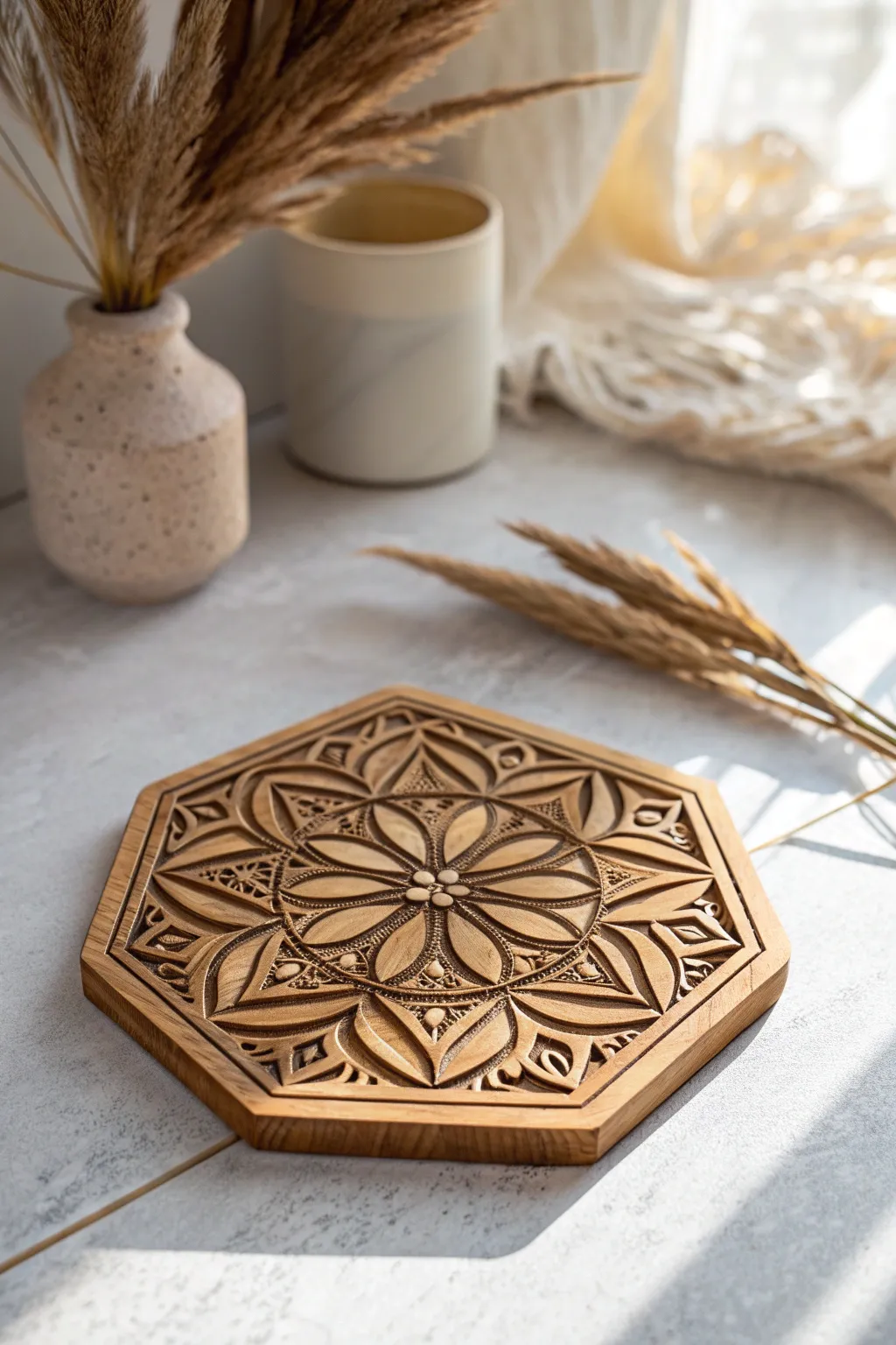 Elevate your space with handcrafted hexagonal coasters—where minimalism meets boho charm.