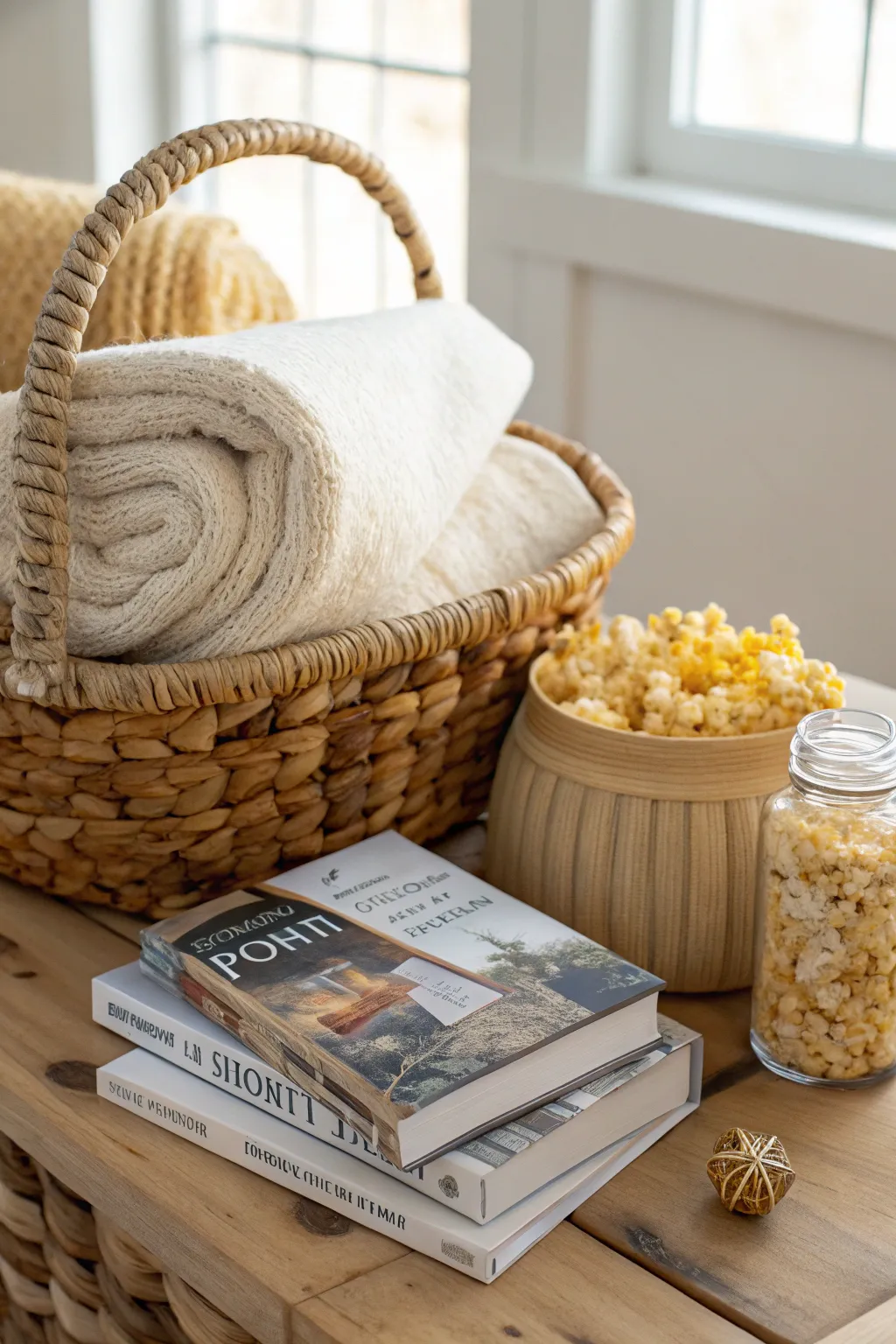 Create the perfect summer movie night with this charming gift basket filled with cinematic classics, cozy blankets, and delicious popcorn.