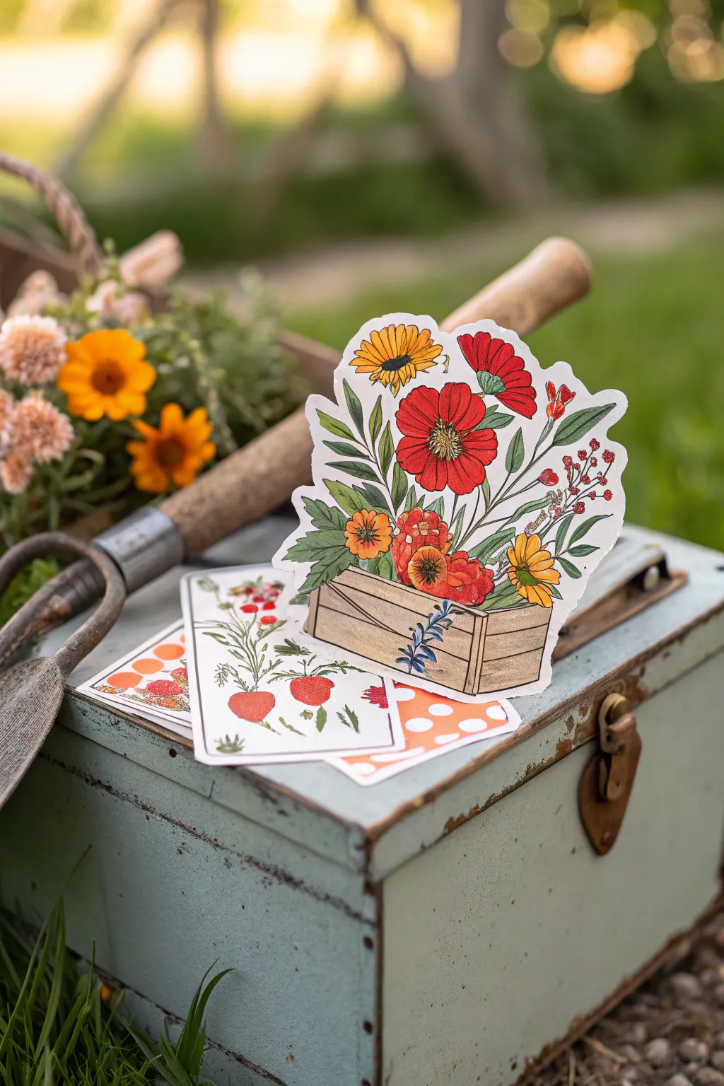 Transform your garden tools into a summer celebration with vibrant flower stickers.