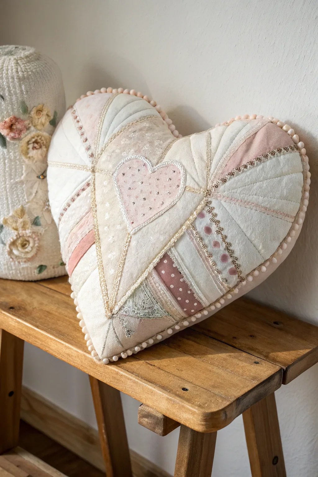 Embrace simplicity and love with this handcrafted heart pillow, a perfect blend of Scandinavian minimalism and Boho charm.