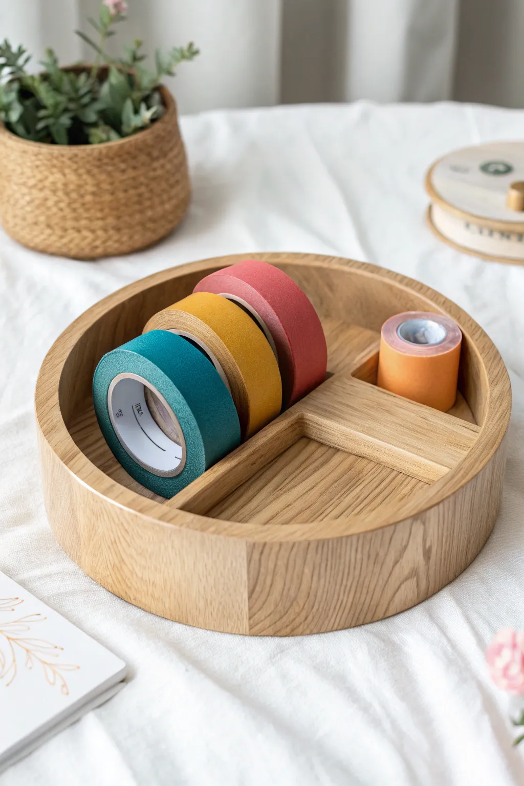 Spin your creativity with this Lazy Susan tape holder, the perfect blend of style and function for your crafting needs.