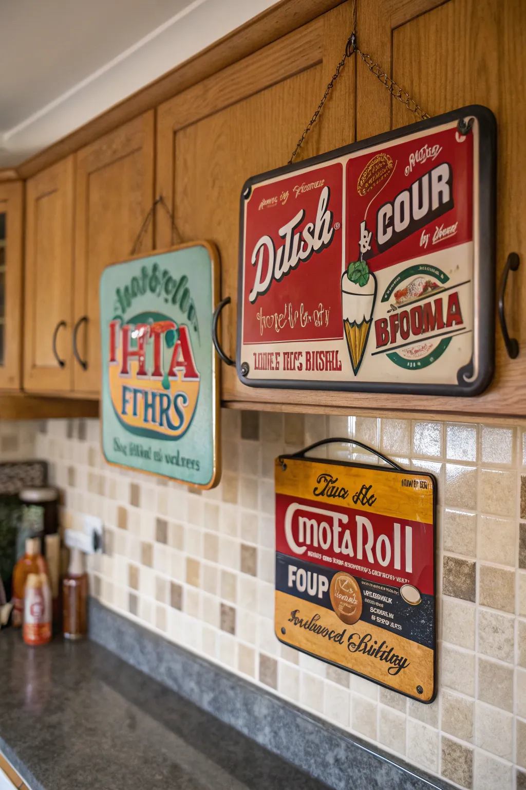 Retro tin signs add personality and nostalgia to any space.
