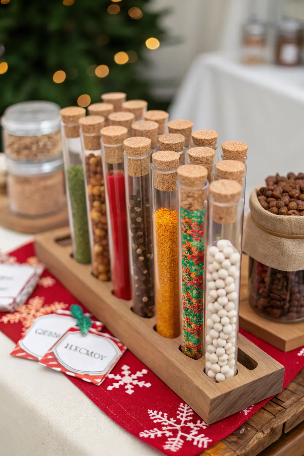 Creative edible gifts using test tubes make for thoughtful and unique presents.