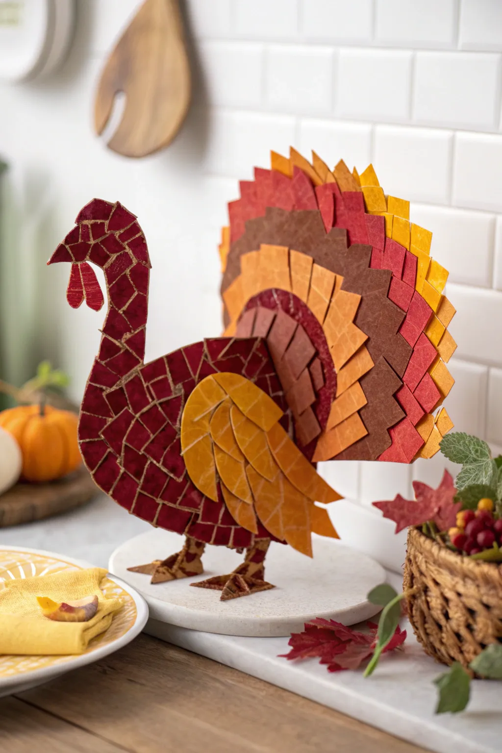 Celebrate creativity and color with this charming Mosaic Tissue Paper Turkey, perfect for little hands and festive decor!