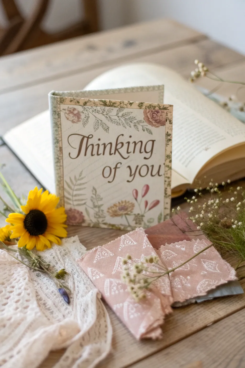 Transform nostalgia into artistry with upcycled 'Thinking of You' cards—where old stories create new connections.