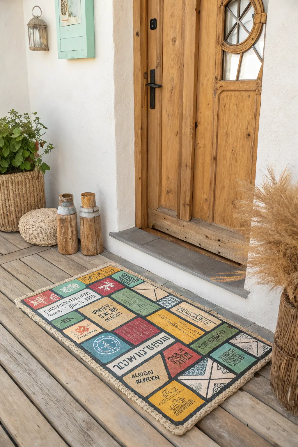 Step into a world of memories with this unique ticket stub welcome mat. A perfect blend of Scandinavian simplicity and boho charm.