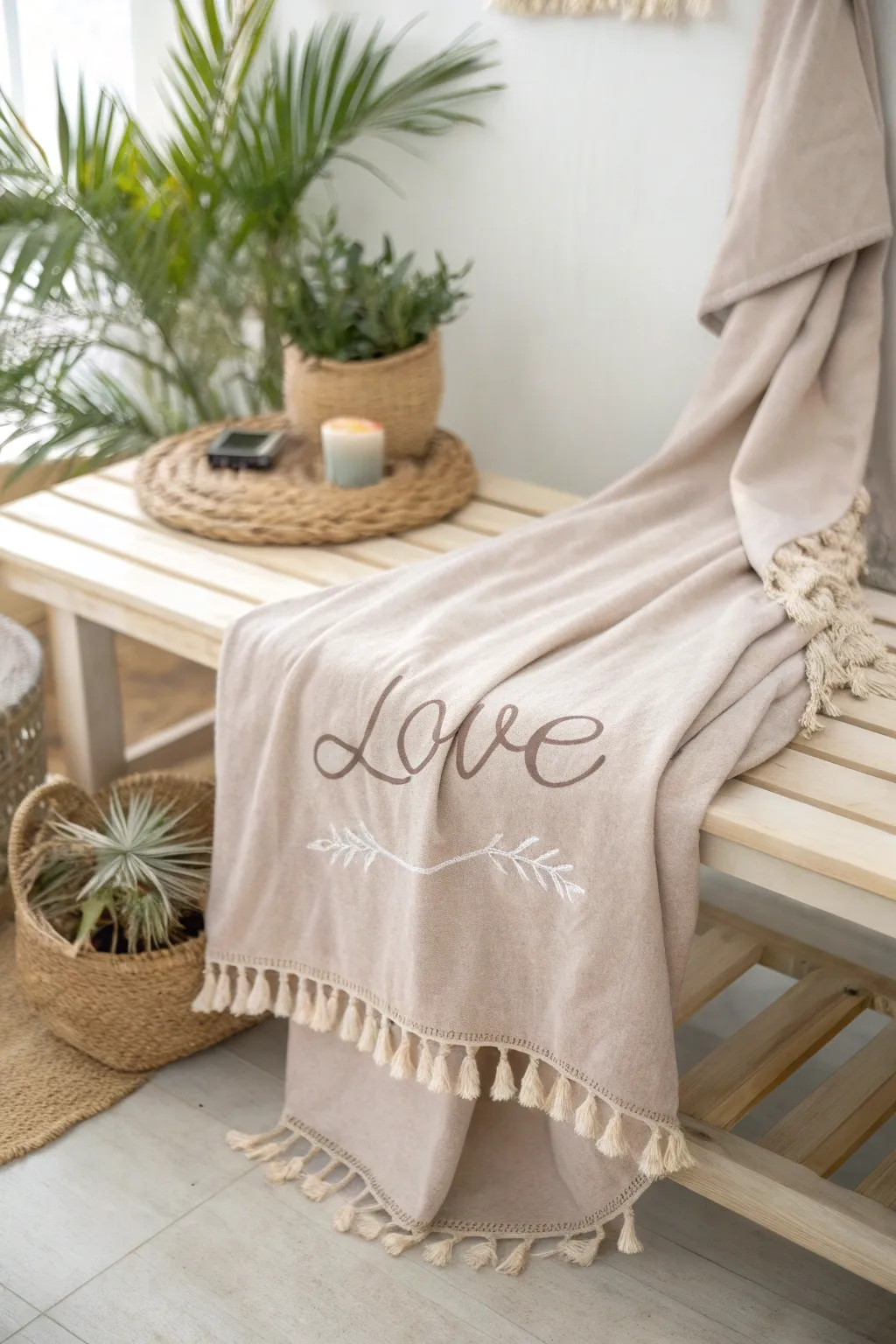 Add a personal touch to your tie knot blanket with a heartfelt message. Perfect for gifts and cherished moments.