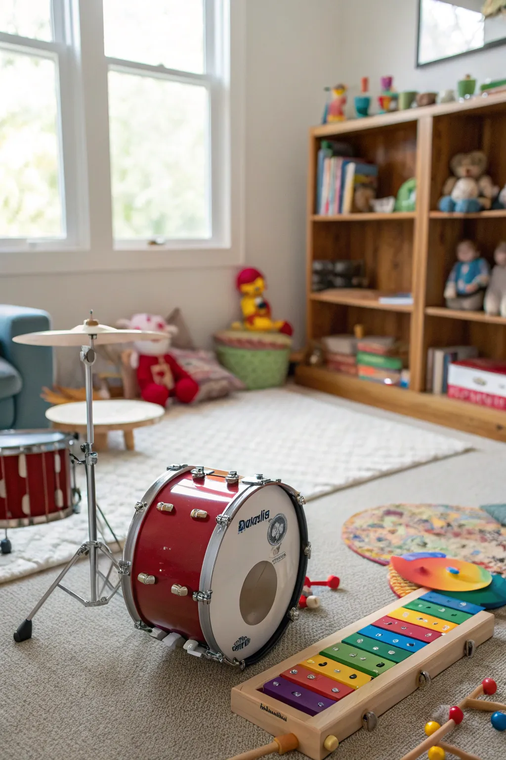 Musical instruments add rhythm and joy to playtime.