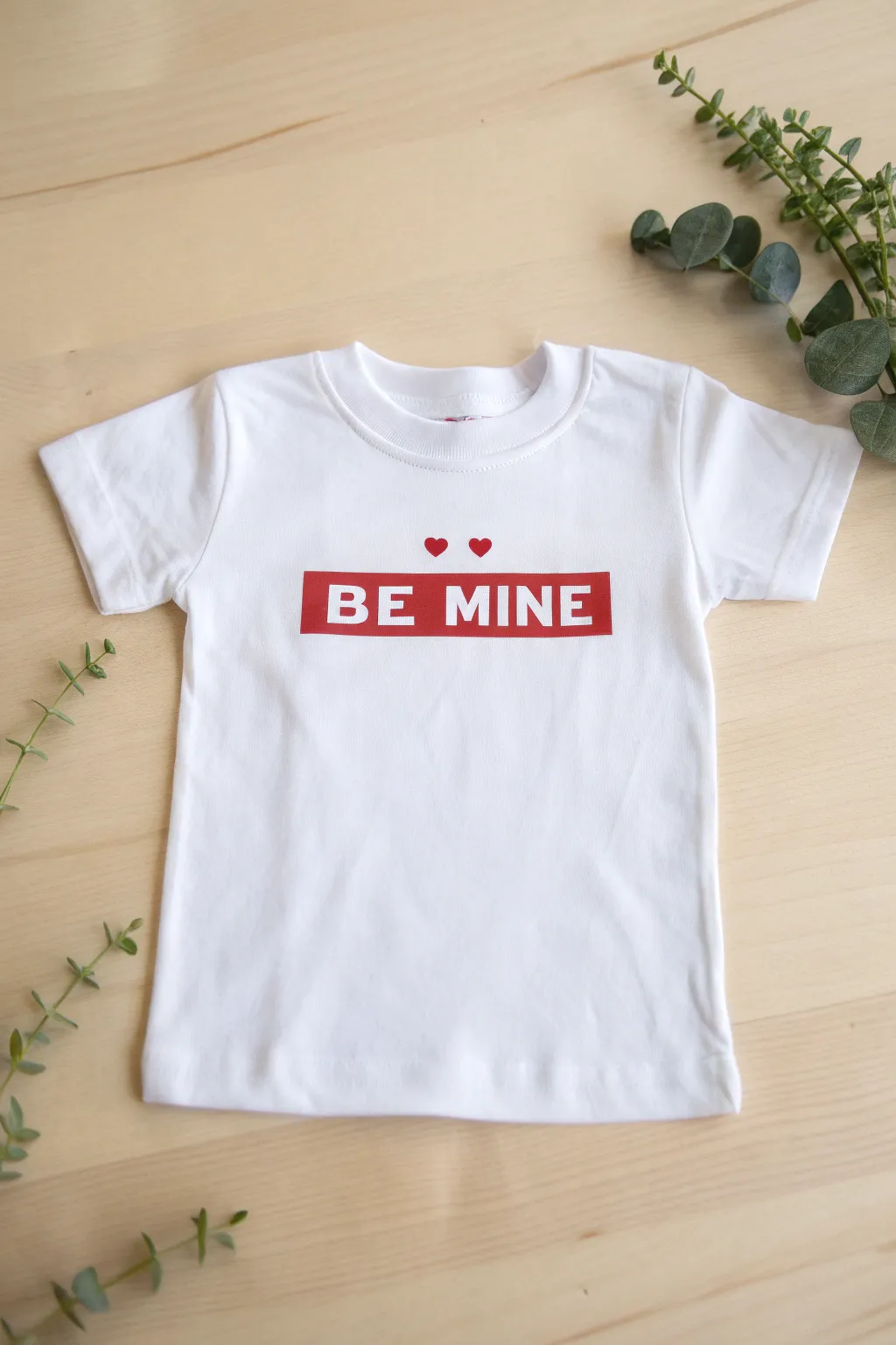 Simple yet striking: A 'Be Mine' toddler tee that captures hearts.