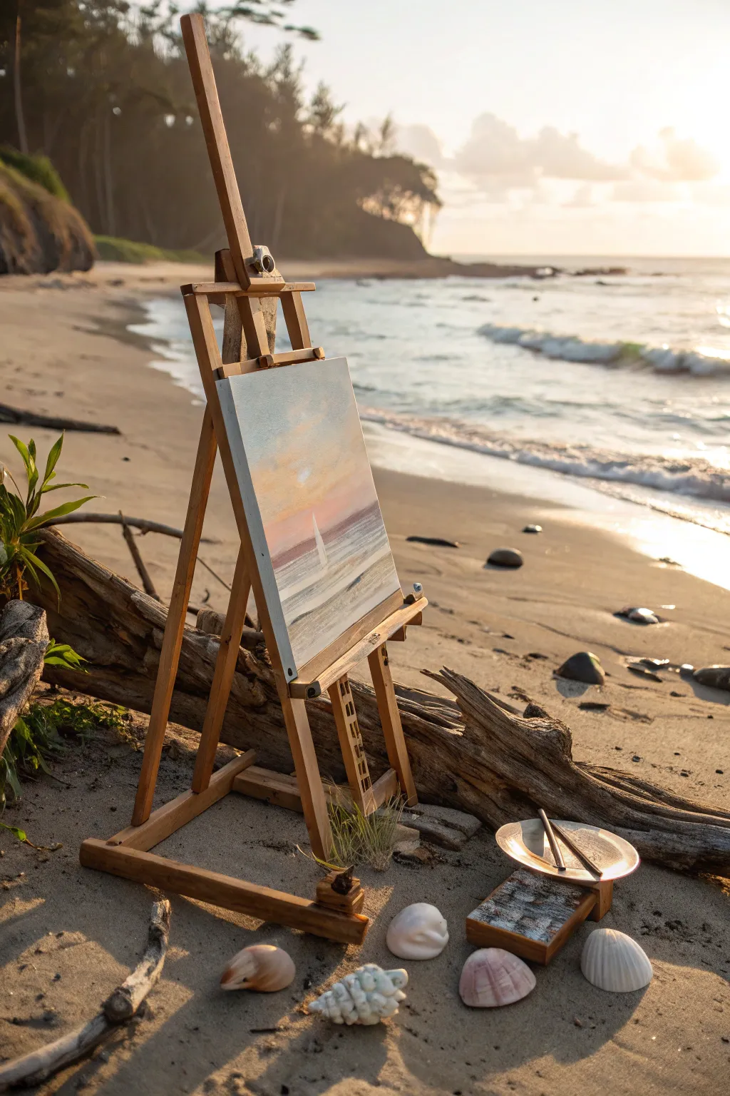 Capture the serenity of untouched shores with every brushstroke.