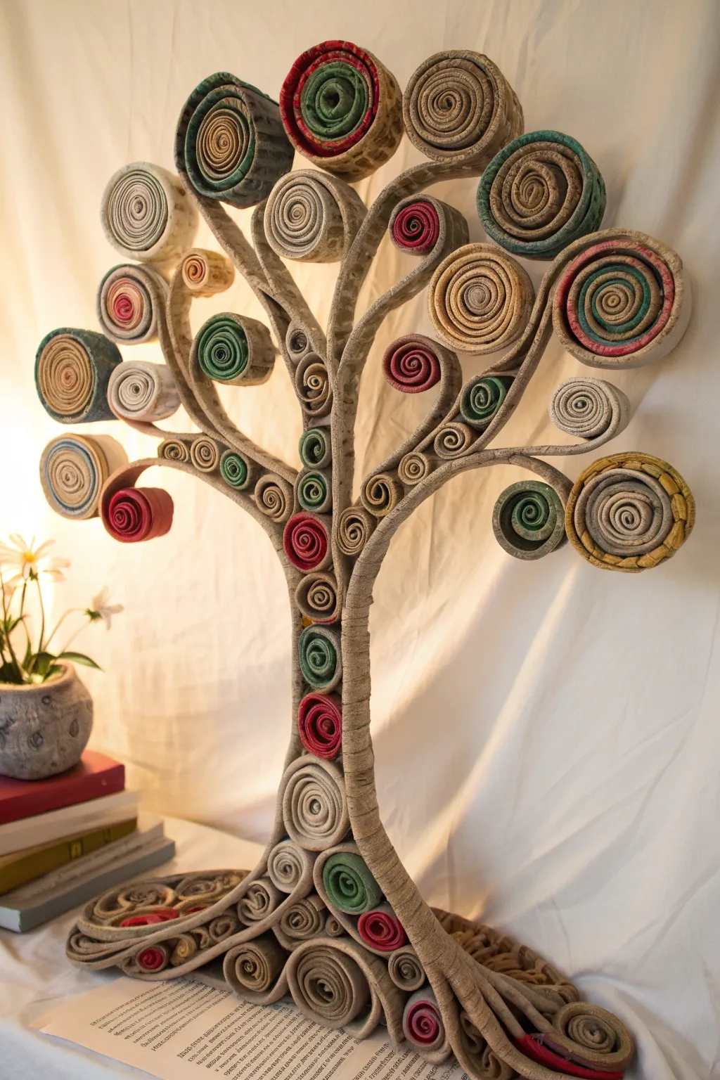 Transform old magazines into a stunning tree of life art piece, blending minimalist beauty with bold colors.