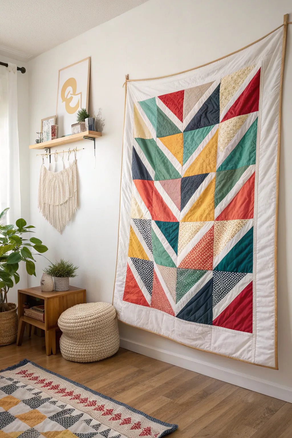 Transform your cherished t-shirts into a stunning quilted wall display that adds warmth and style to any minimalist space.