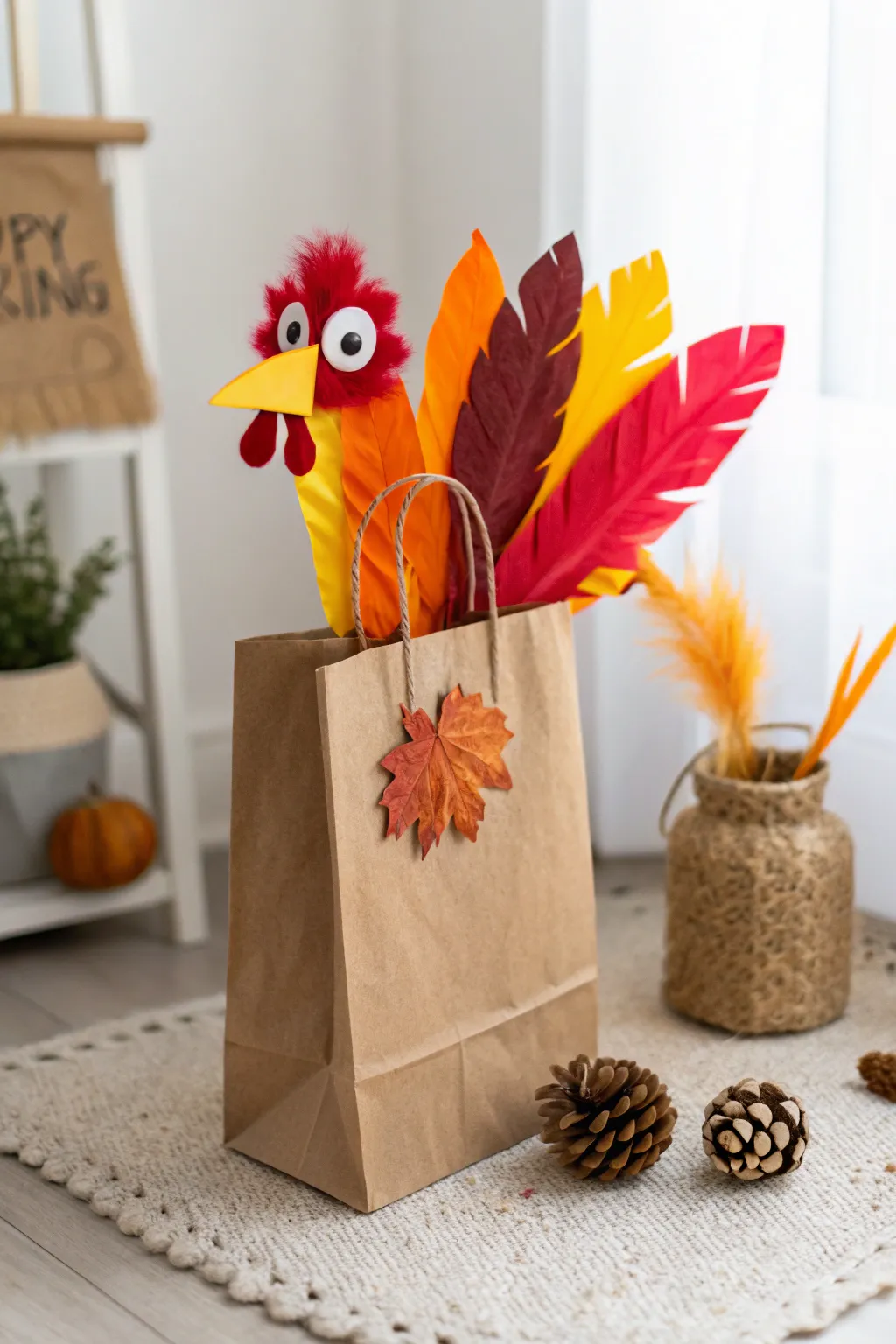 Bring stories to life with charming brown bag turkey puppets!