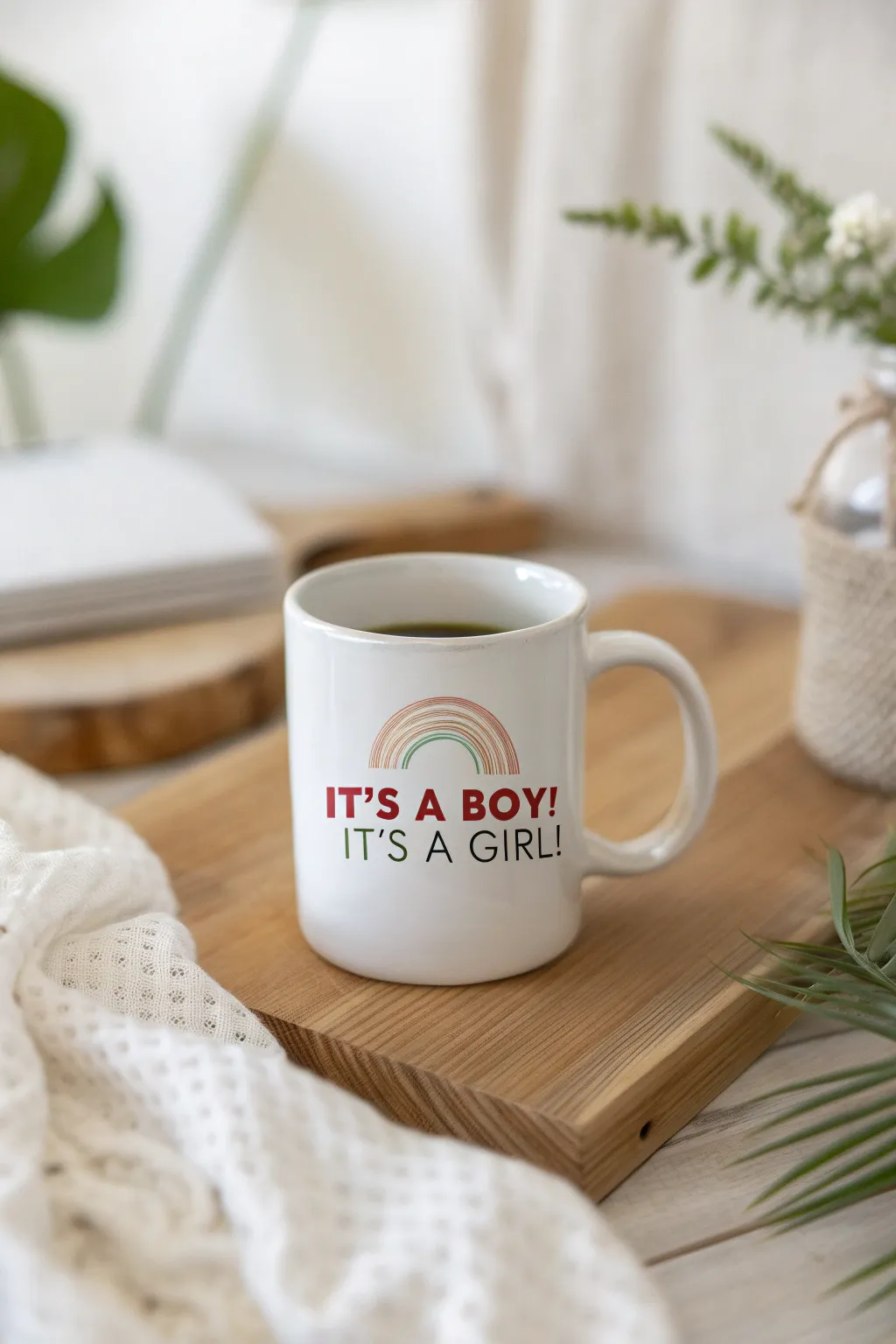 Watch the magic unfold with these charming mugs—perfect for a memorable gender reveal surprise!