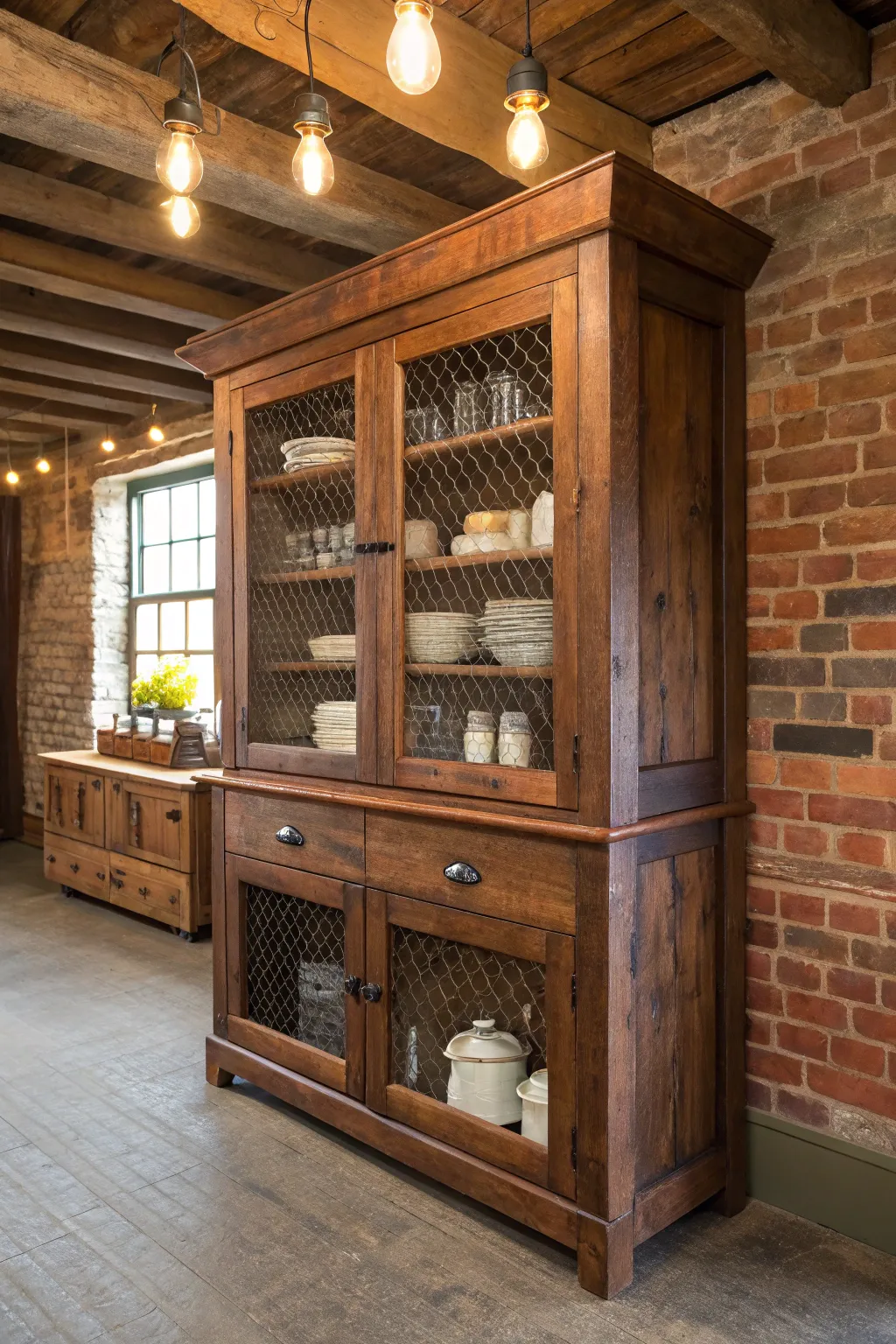 Transform your kitchen with rustic charm and ingenuity: a vintage cabinet reimagined.