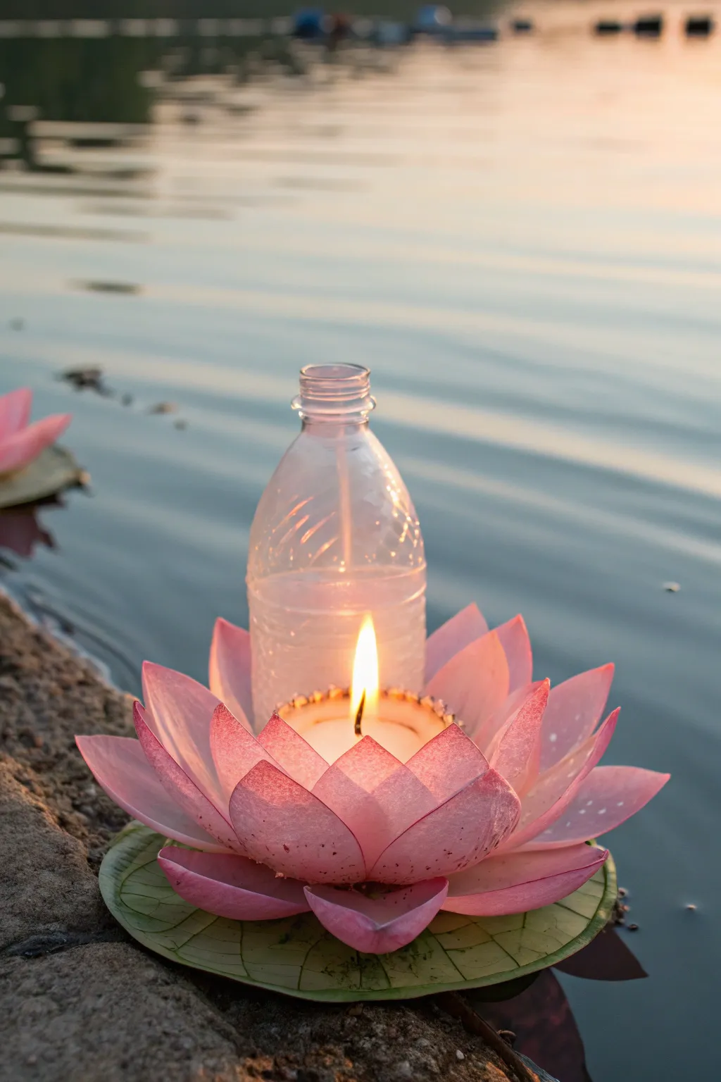 Transform plastic bottles into enchanting floating candle holders for a magical touch to any occasion.
