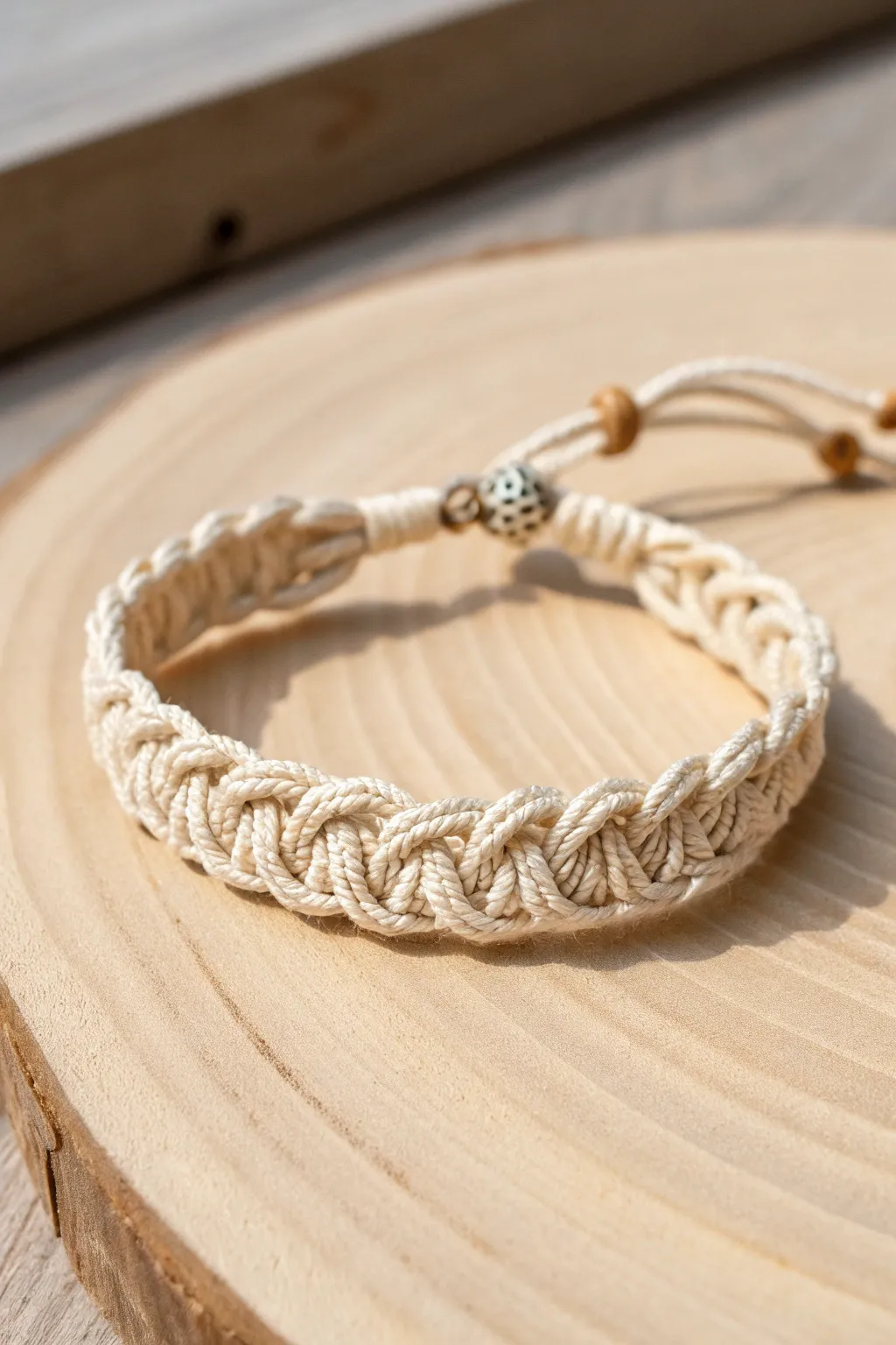Embrace the art of simplicity with a touch of boho charm. This macramé bracelet is the perfect handcrafted Valentine gift.
