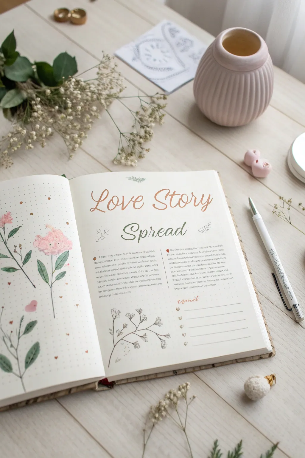 Capture your love story with minimalist elegance. #BulletJournal #ValentinesDay #ScandiBoho