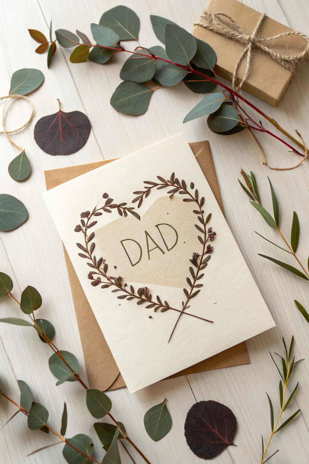 Capture Dad's heart with a nature-inspired Valentine's Day card, blending simplicity and natural elegance.