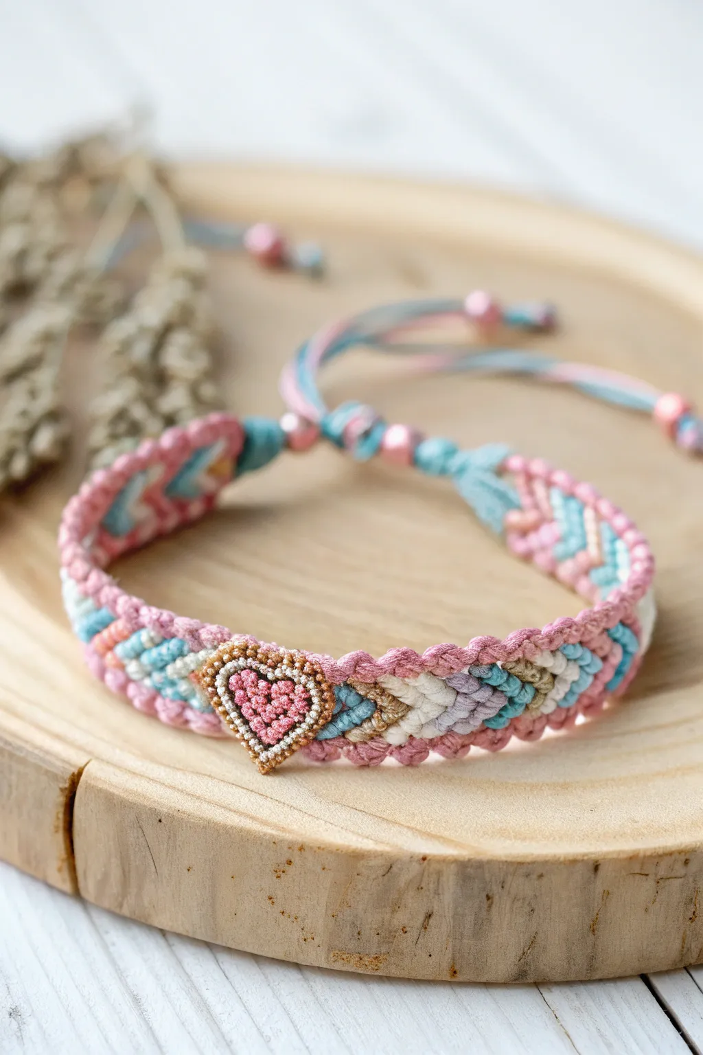 Craft love and friendship with every knot and bead. 🌸✨ #HeartFriendshipBracelets #CraftingJoy