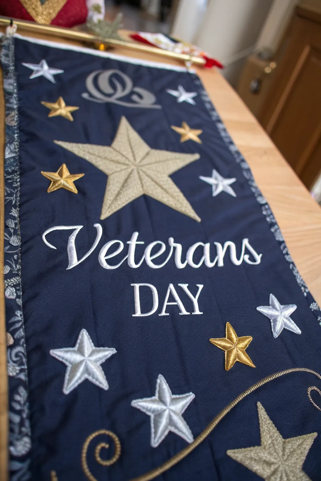 Elevate your Veterans Day tribute with luxurious metallic accents that capture the light and honor the spirit.