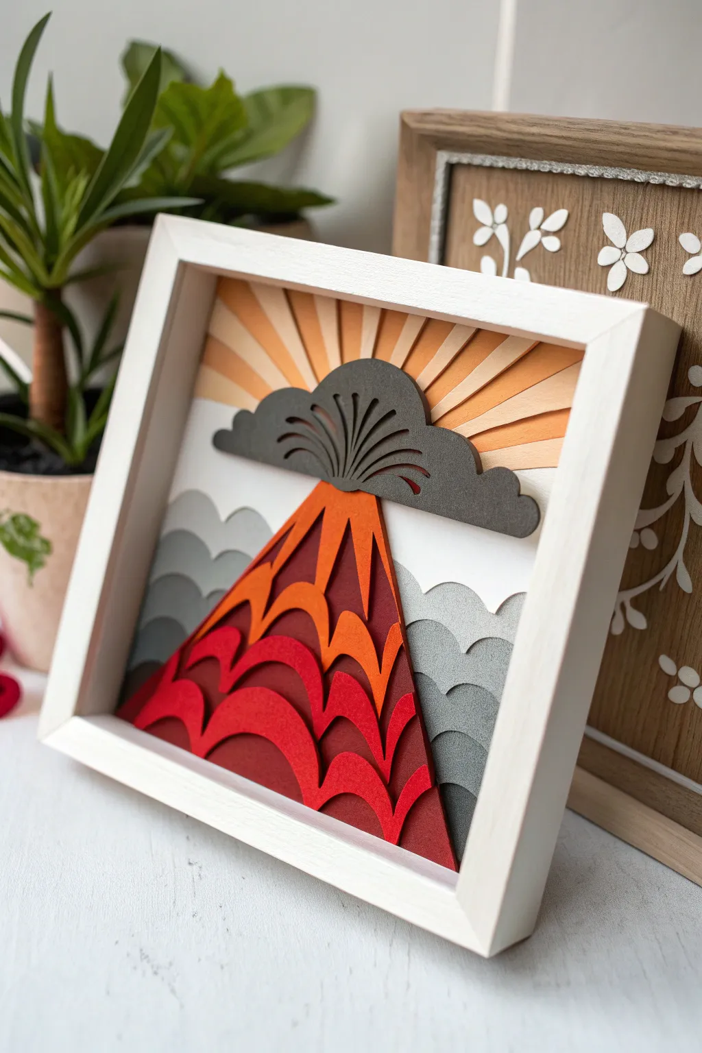 Elevate your decor with this stunning Volcano Shadow Box – where minimalist design meets bold artistry.