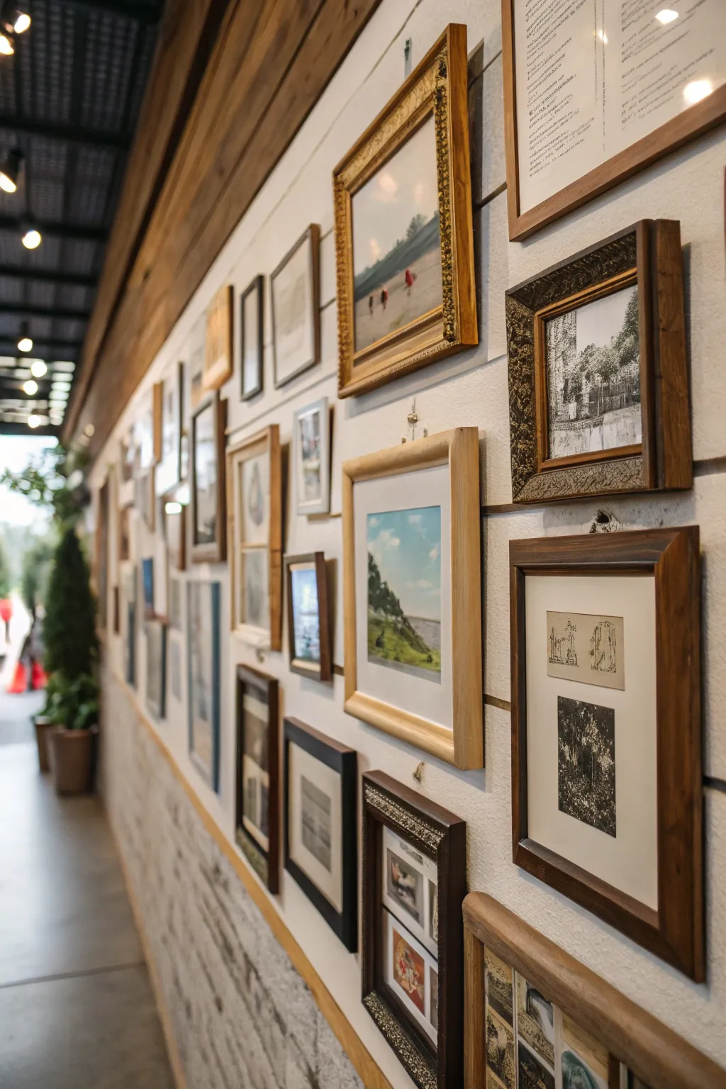 A dynamic mix of frames adding visual interest.