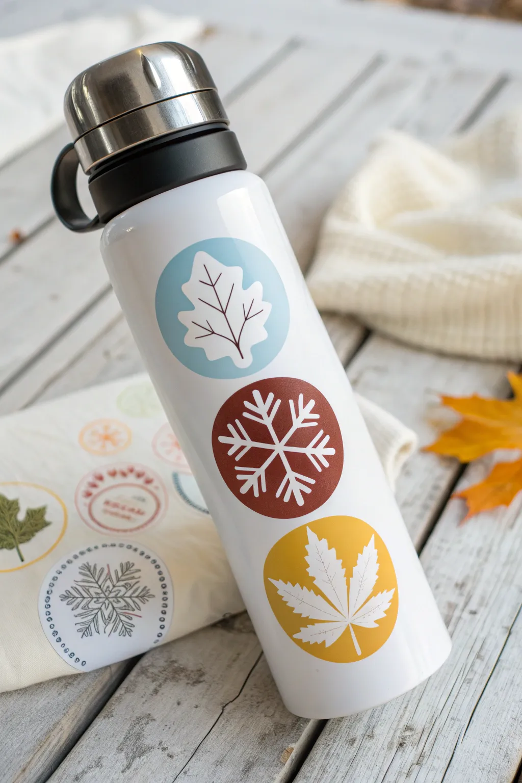 Embrace the beauty of each season with stunning water bottle stickers.