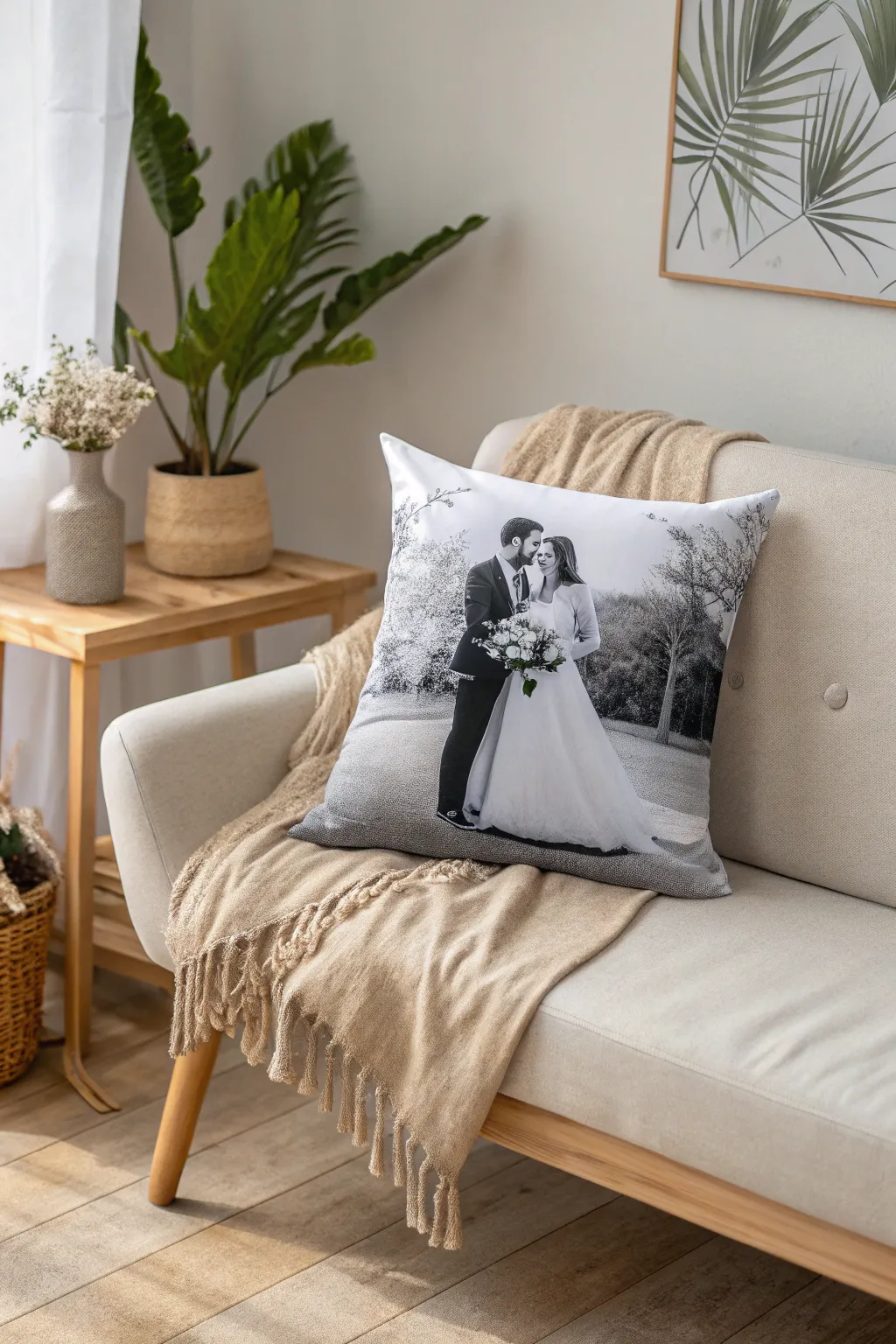 Cozy up with memories: A photo pillow that brings warmth and elegance to your space.