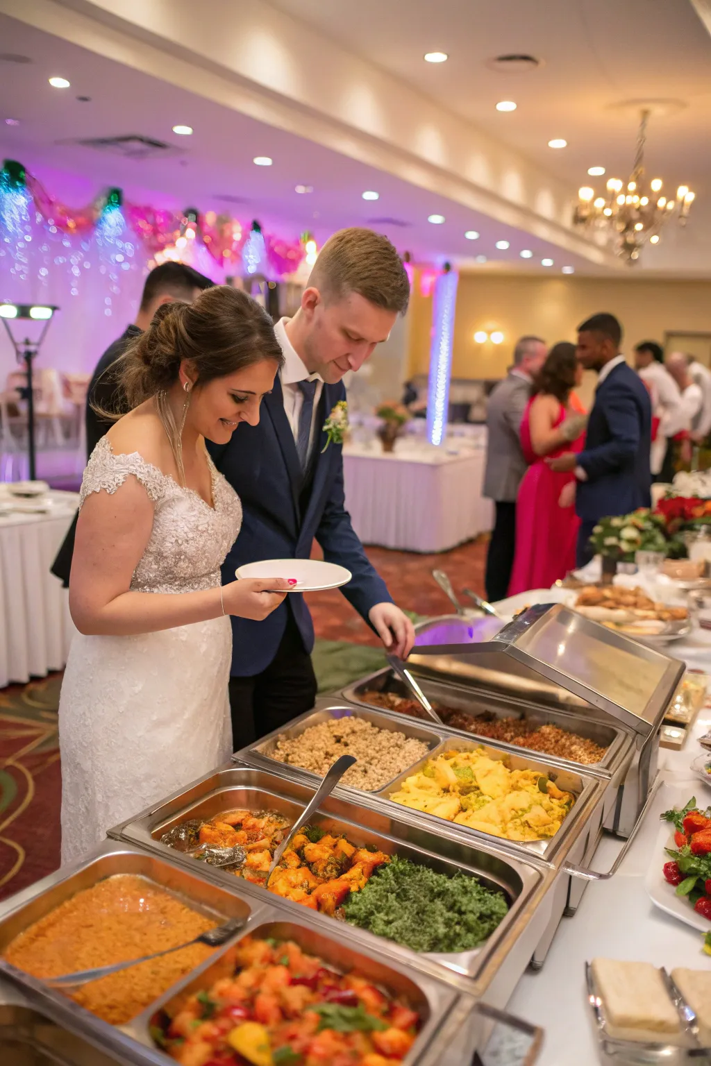 Interactive food stations offer a fun and personalized dining experience.