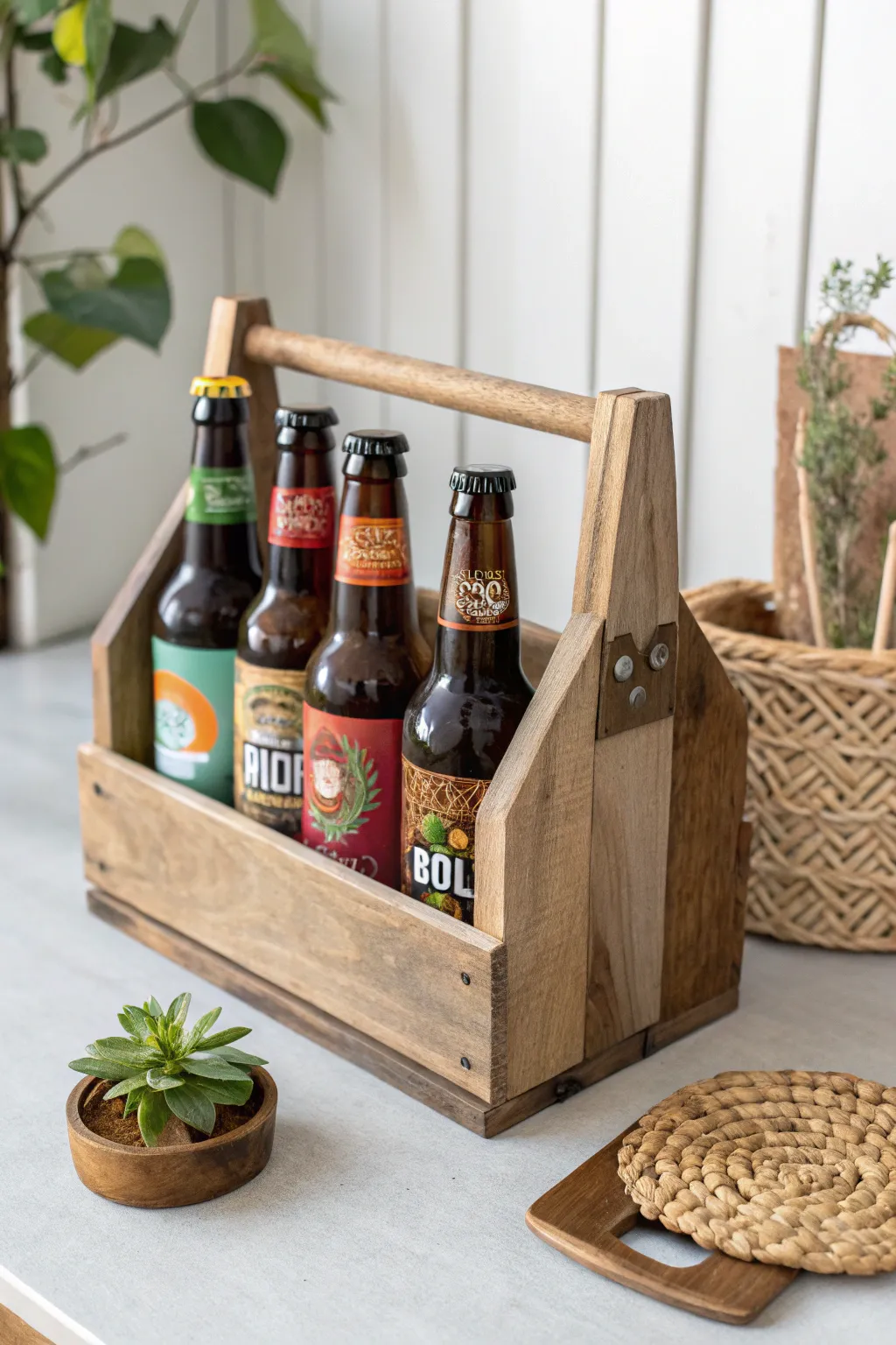 Elevate his brew experience with a handcrafted beer caddy, the perfect blend of style and function.