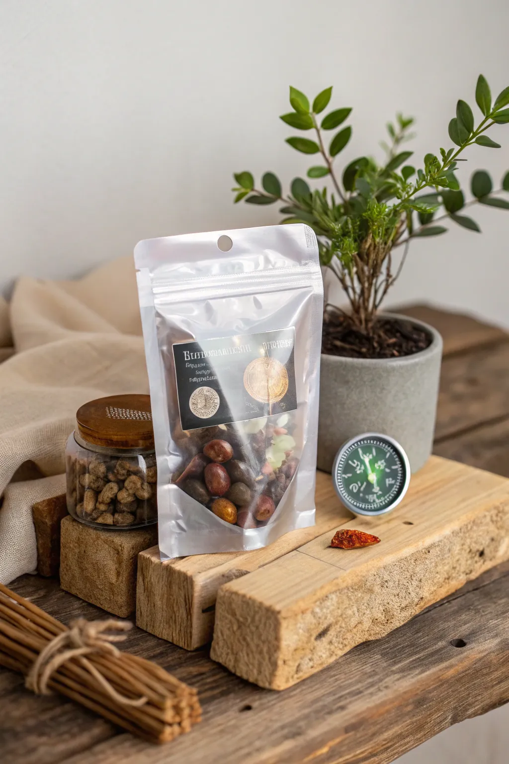 Stay prepared in style: Vacuum-sealed survival essentials with a minimalist touch.