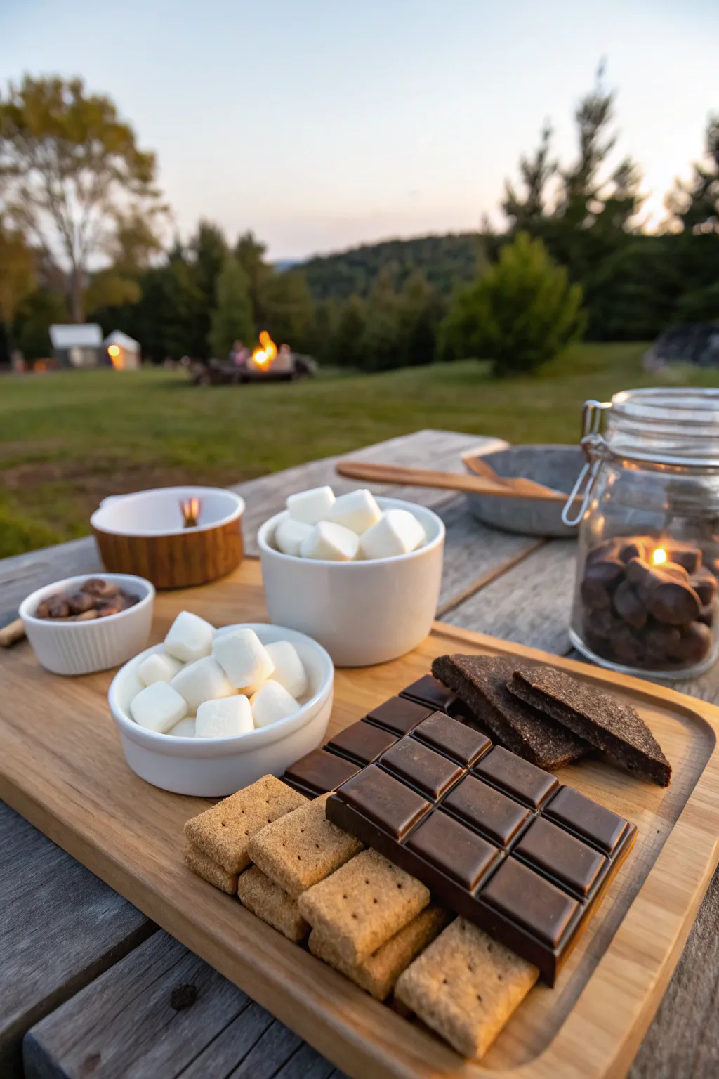 A s’mores station adds a sweet and cozy element to your party.