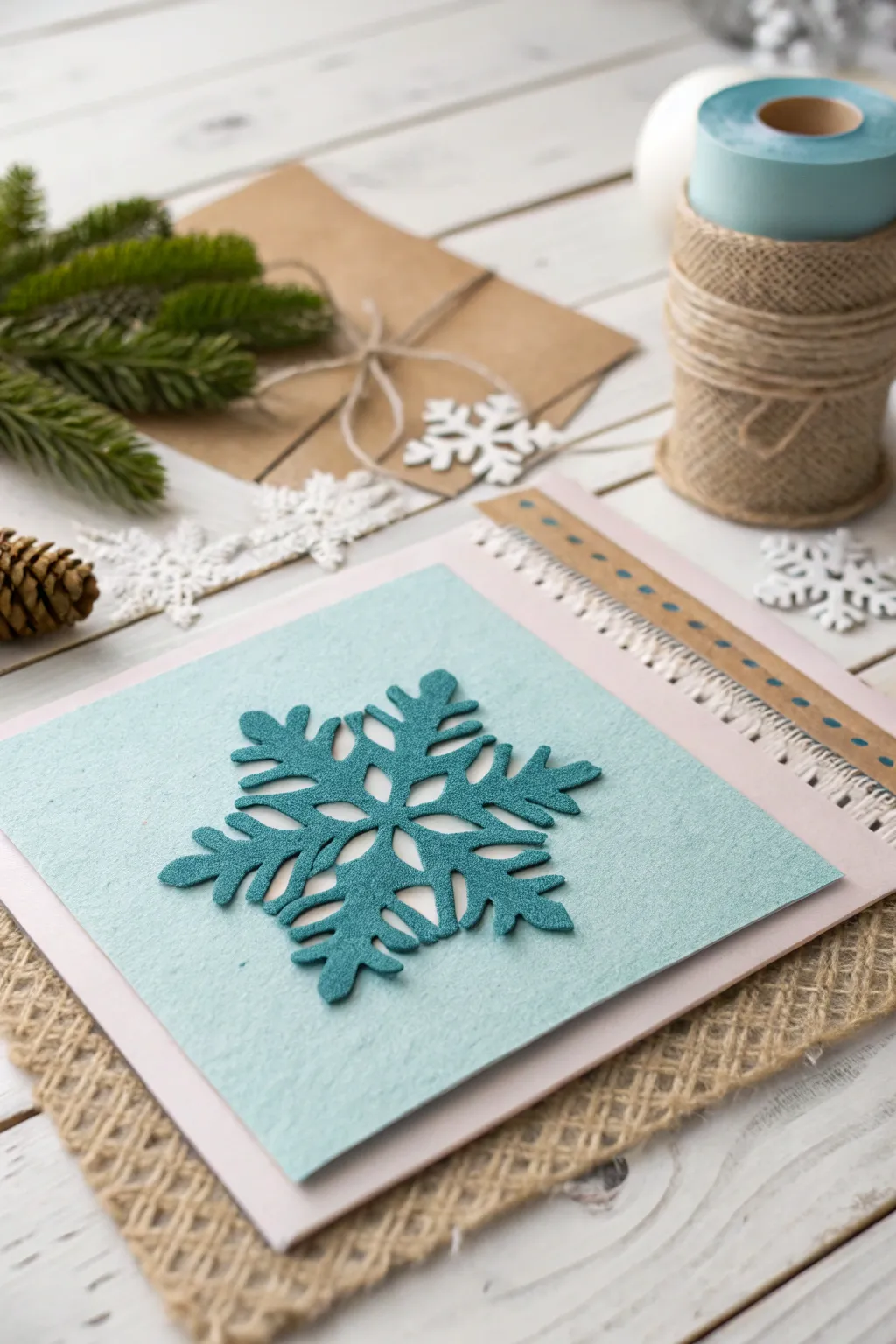 Elevate your winter scrapbooking with layered textures that tell a tactile story of craftsmanship and minimalism.