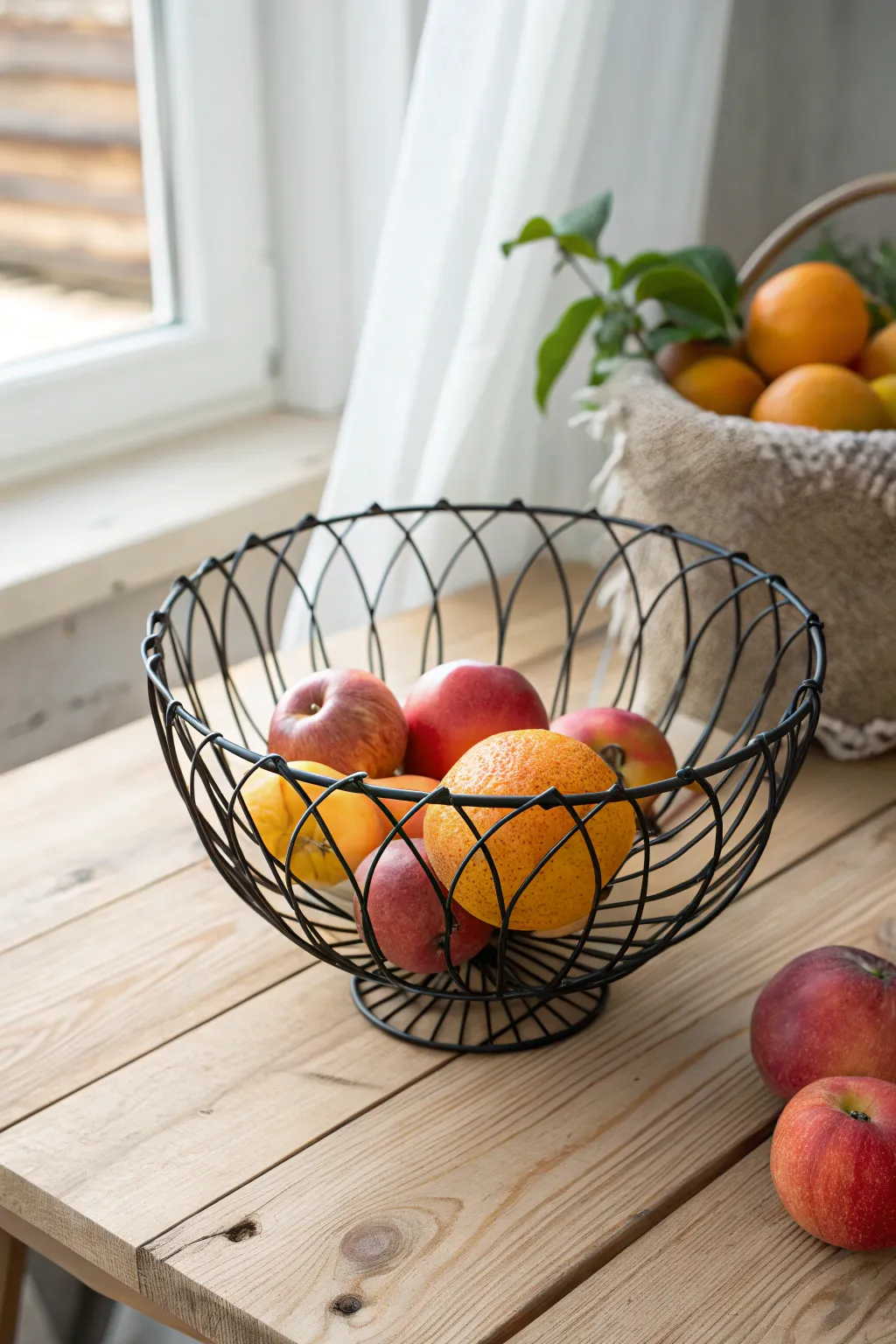 Discover the elegance of minimalism with this stunning wire basket – the perfect blend of style and functionality.