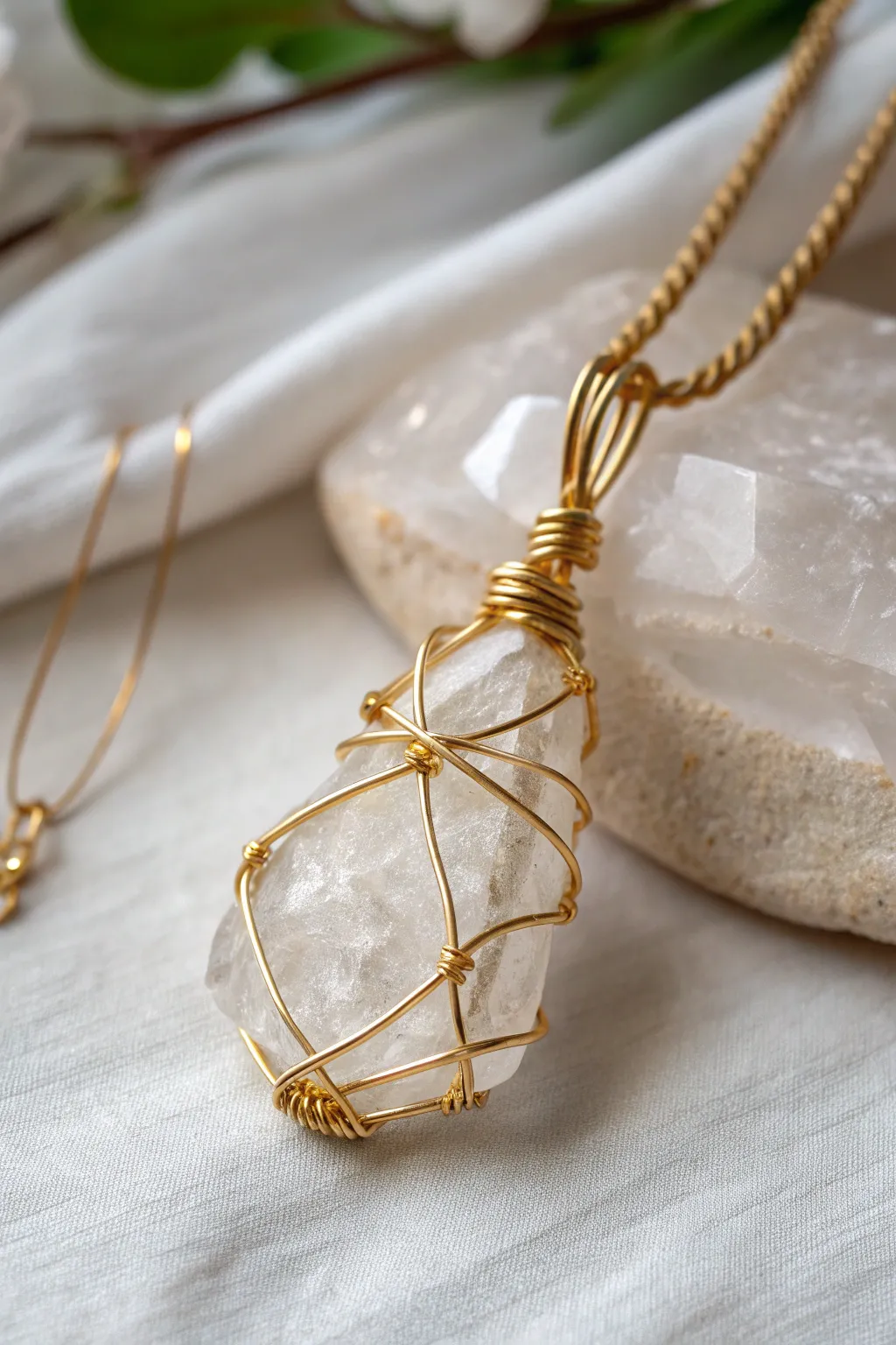 Adorn yourself with Nature's Gem: A raw crystal wrapped in artistry.