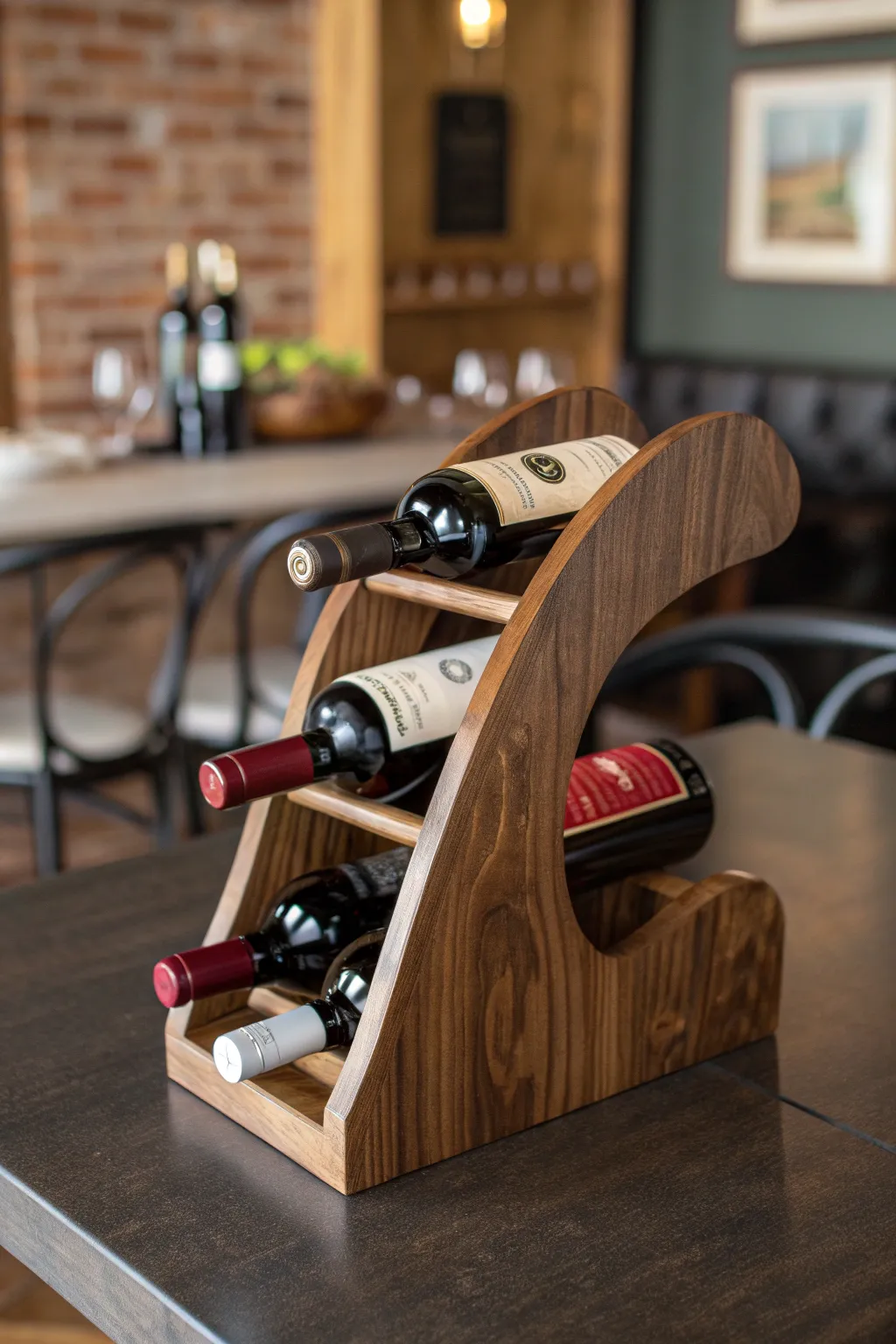 Elevate your wine collection with this handcrafted wooden wine rack—where elegance meets craftsmanship.