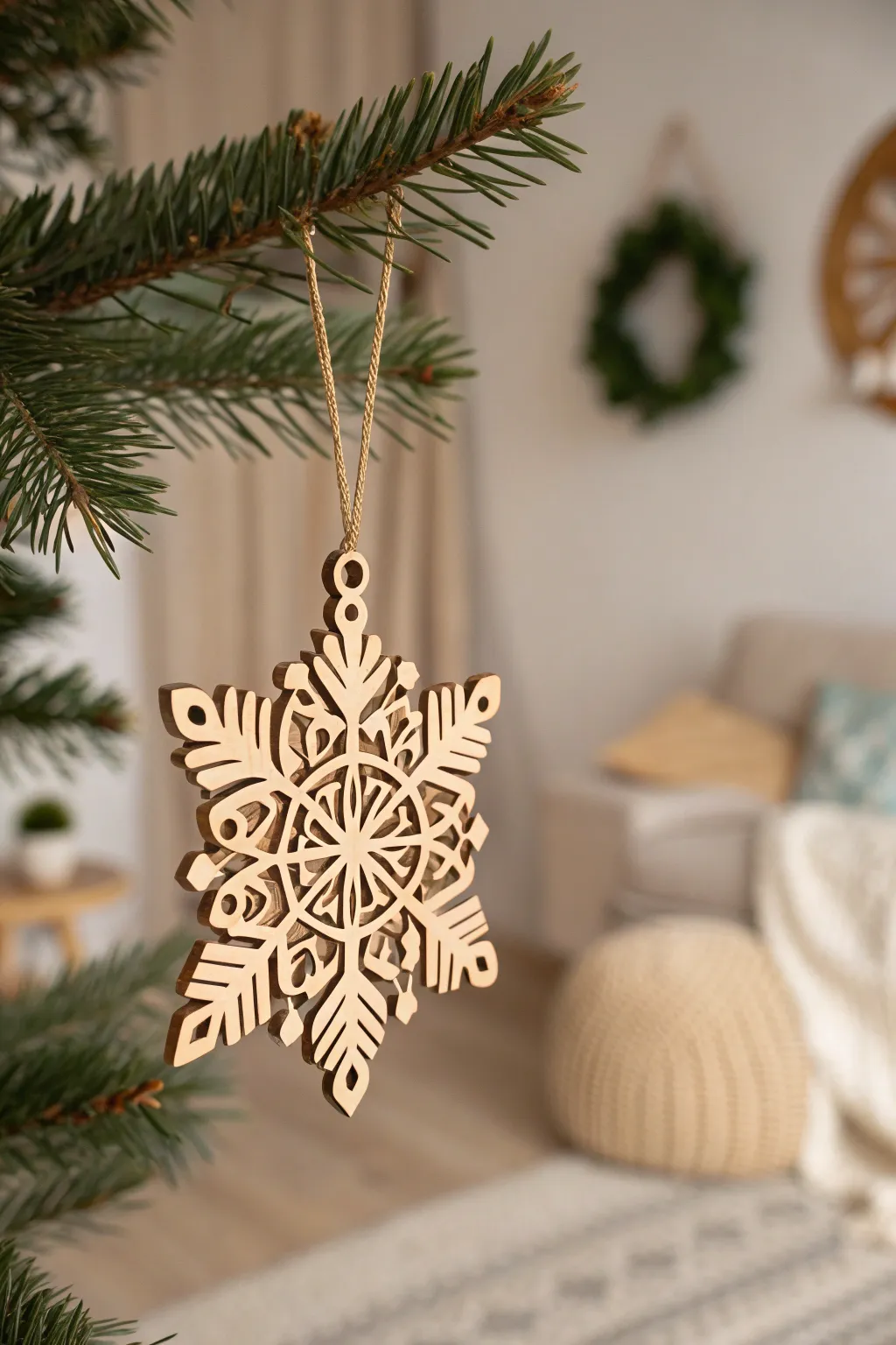 Add a touch of handcrafted elegance to your holiday decor with a beautifully carved wooden ornament.