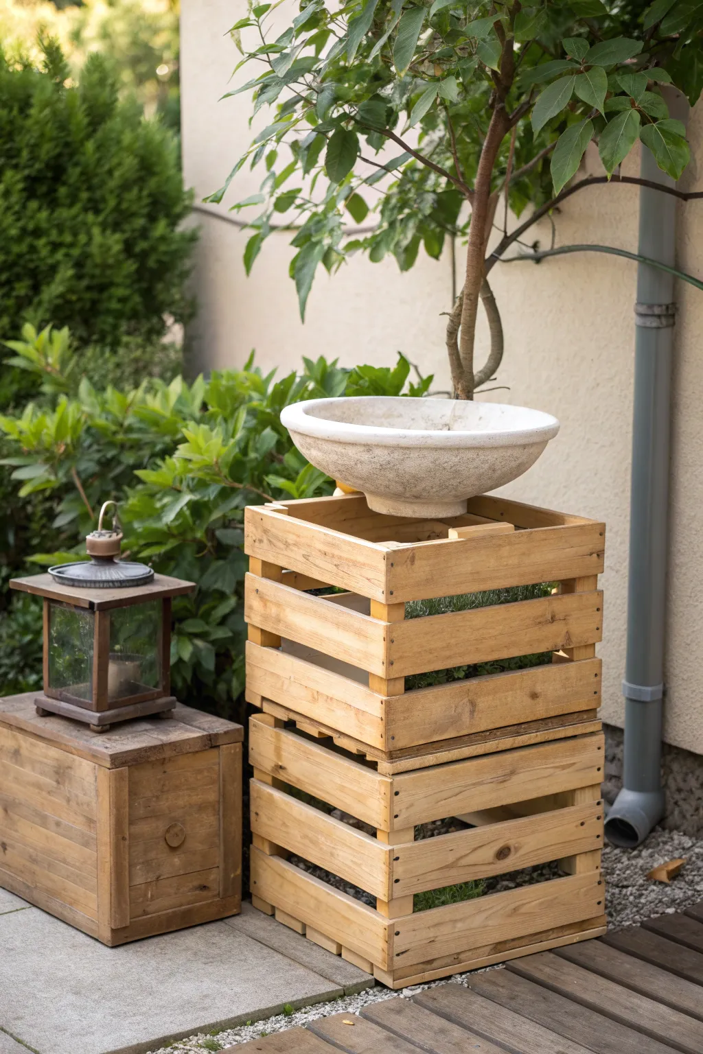 Elevate your garden with this charming bird bath stand, embracing simplicity and natural beauty.