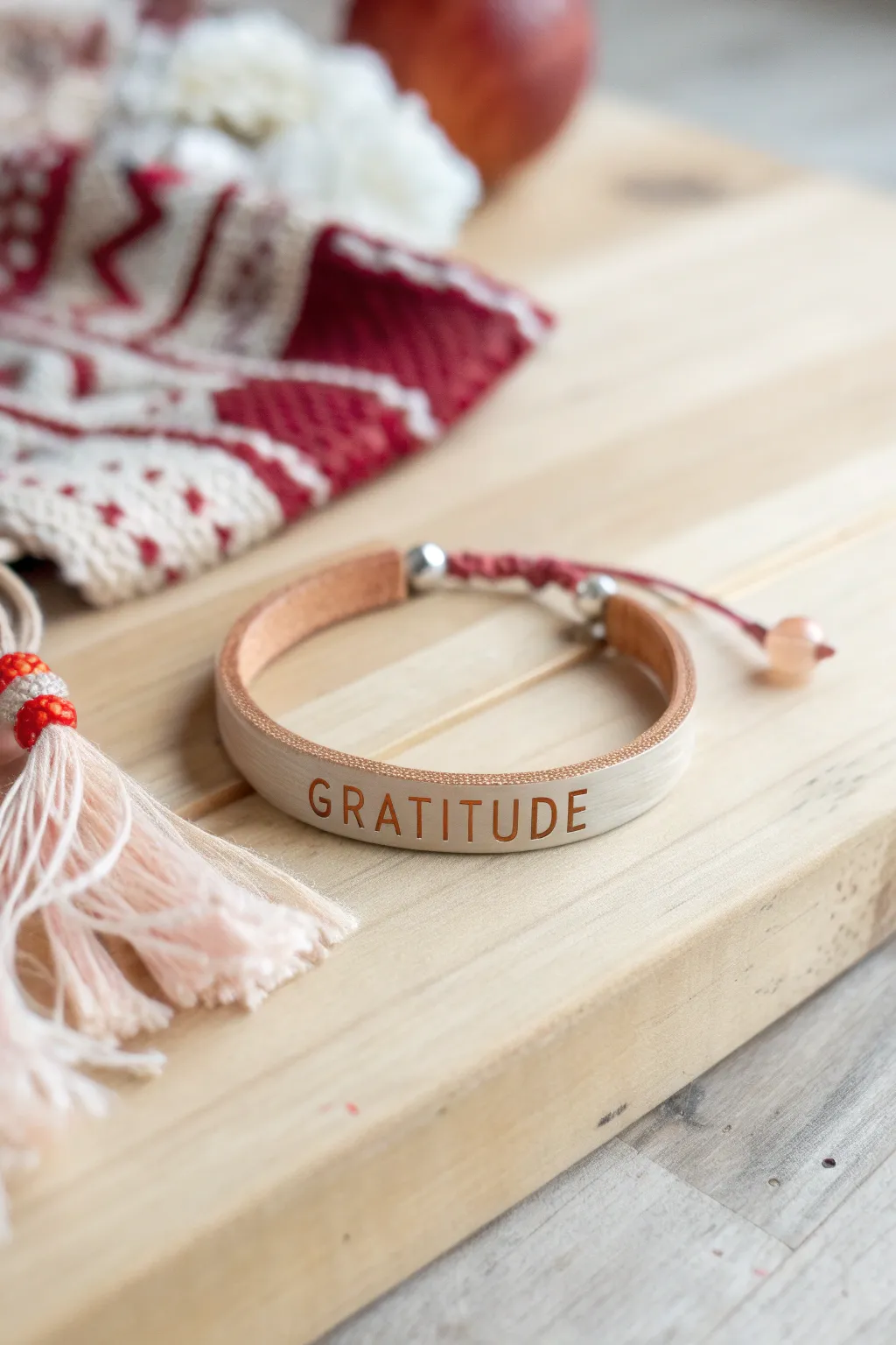 Embrace life's blessings with a touch of elegance. 🌿✨ #GratitudeBracelet #ScandiBohoCharm