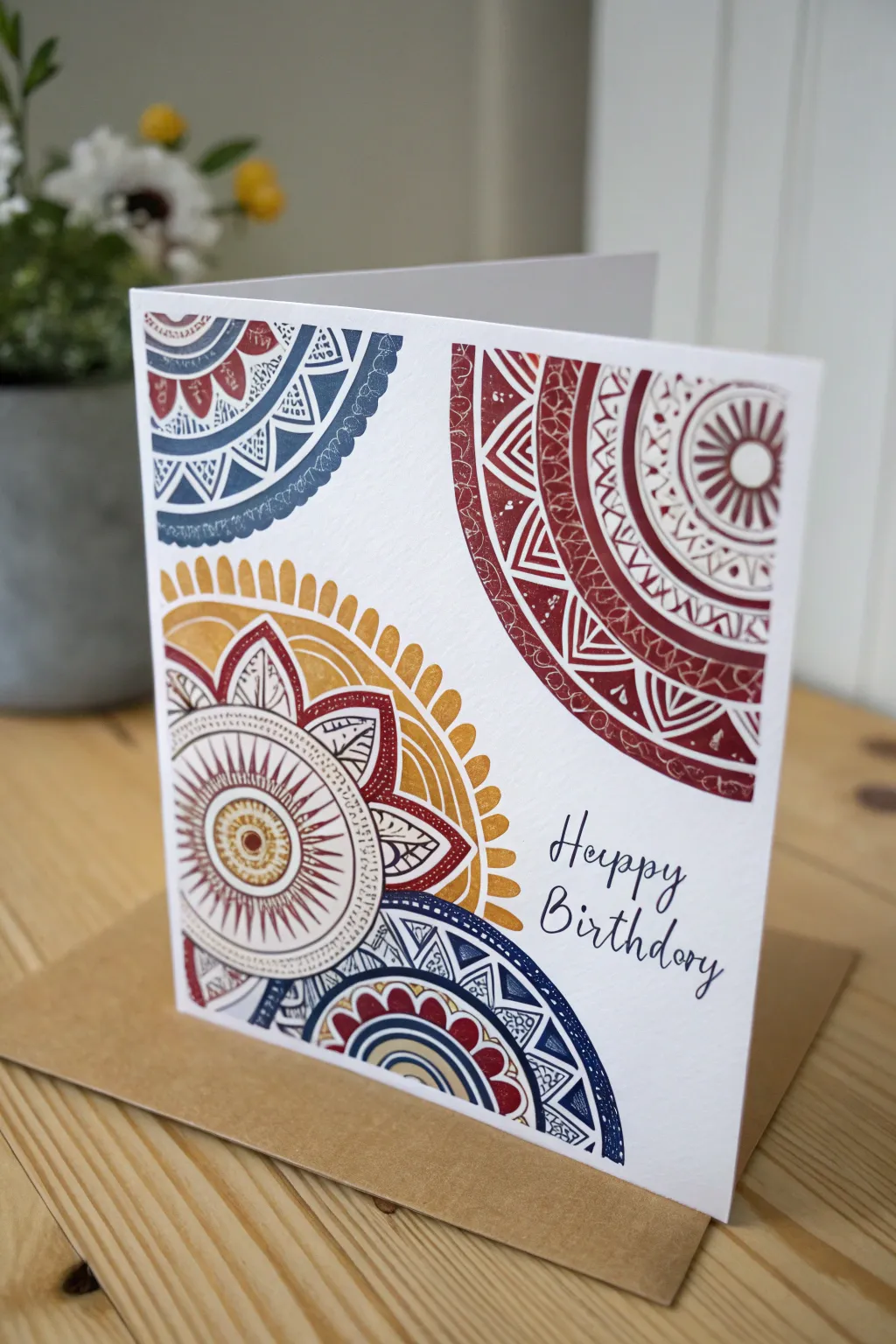 Celebrate creativity with an abstract Zentangle card that merges minimalist elegance with bold artistry.