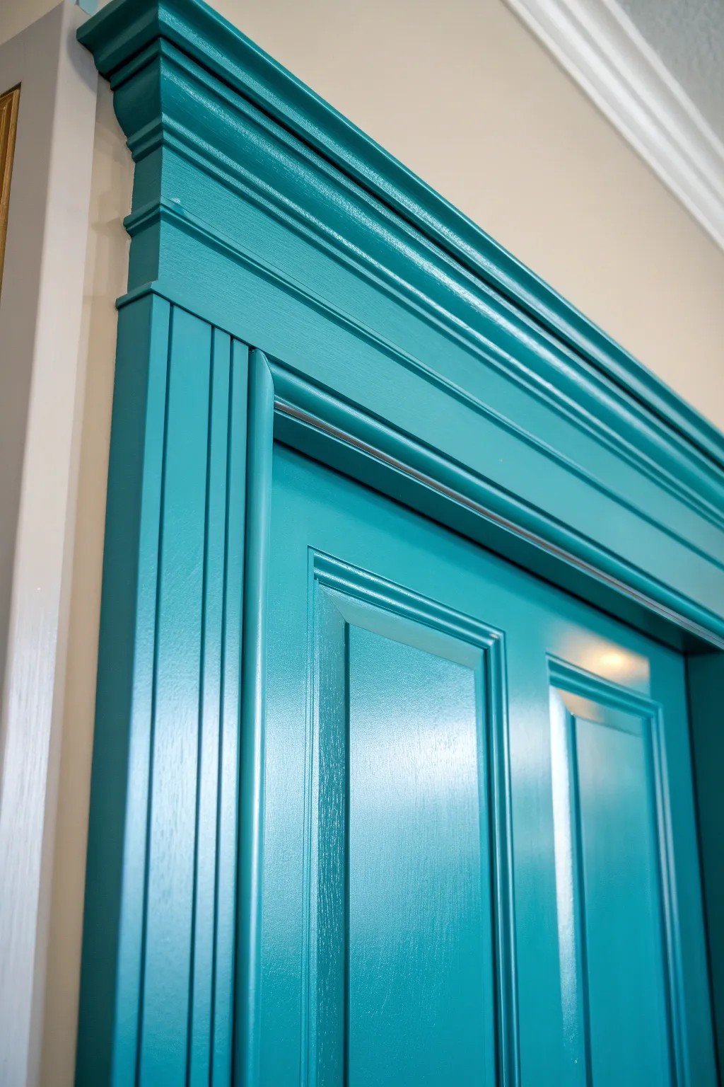Elevate your space with a splash of bold teal – where craftsmanship meets style.