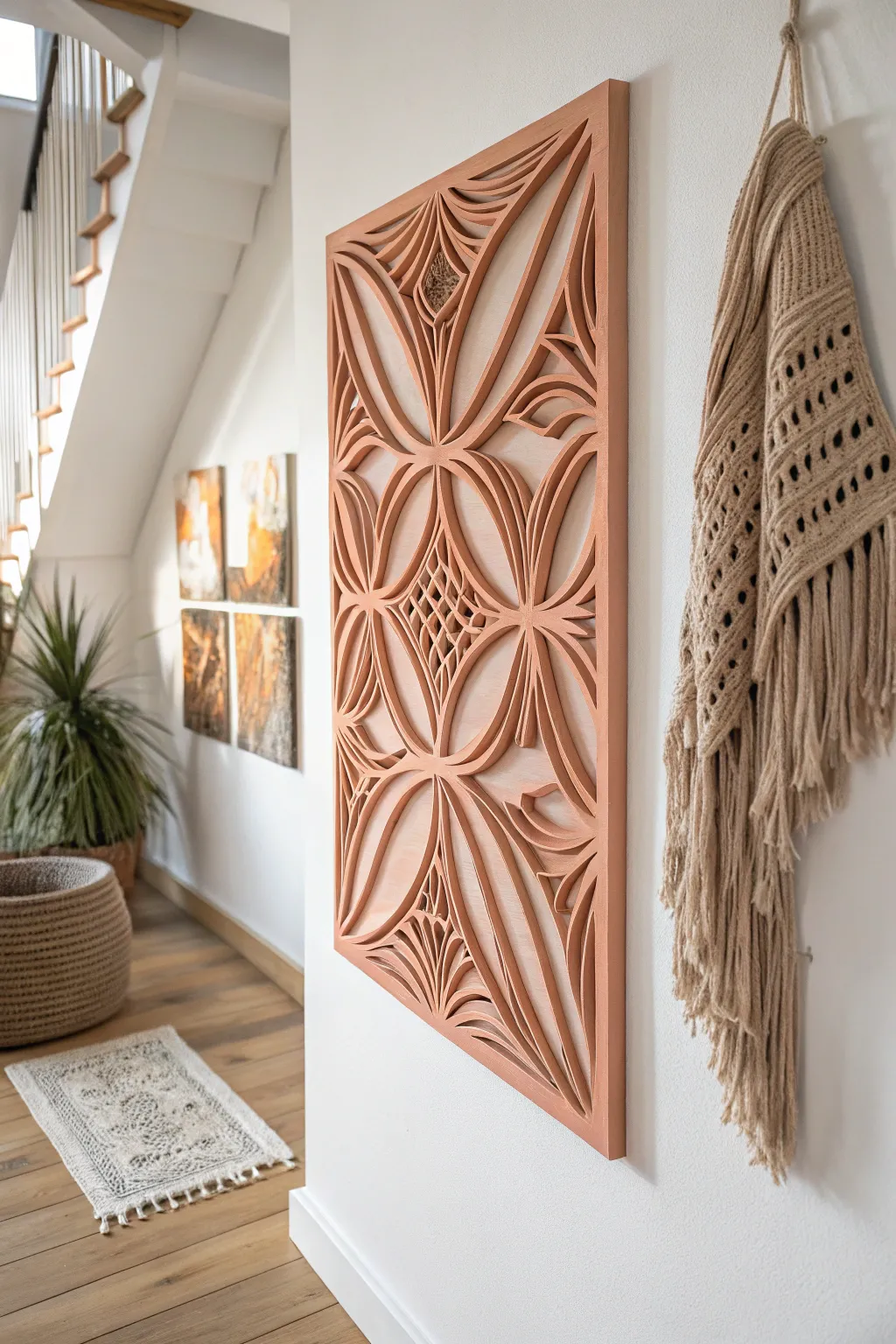 Elevate your mom's space with this exquisite 3D printed wall art, blending Scandinavian minimalism with a touch of Boho elegance.