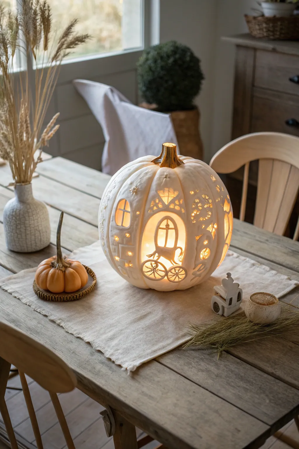 Transform your pumpkin into a fairytale masterpiece with minimalist elegance. ✨🎃 #ScandiBohoMagic