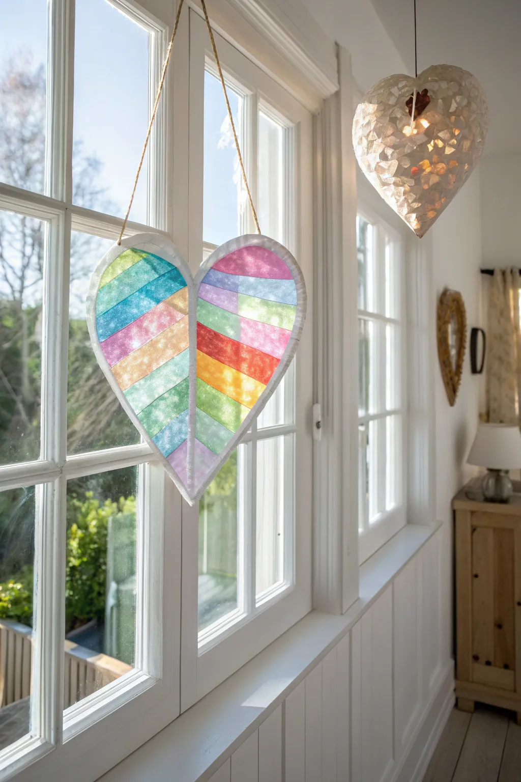 Capture the magic of sunlight with these charming heart sun catchers that bring a touch of color and whimsy to any room.