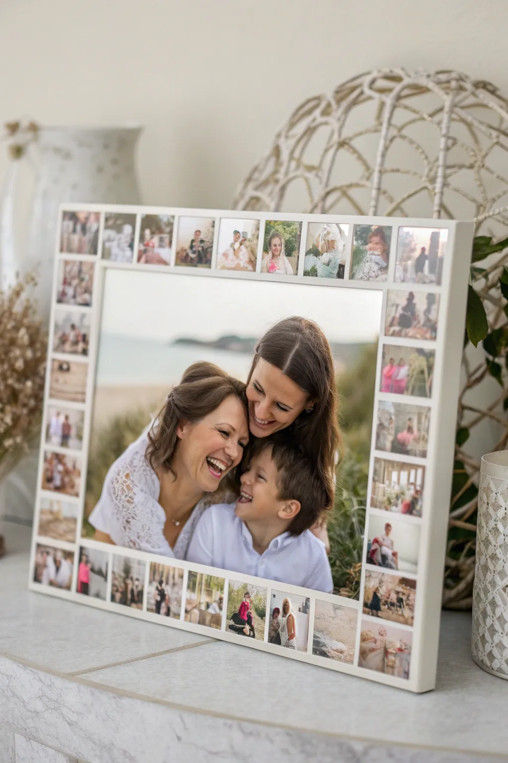 Celebrate life's journey with a stunning photo mosaic that captures the beauty of every cherished moment.