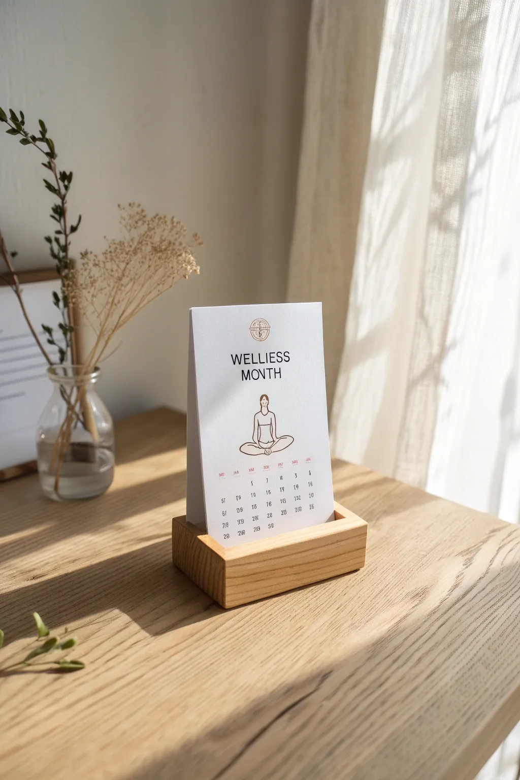 Start your 'Wellness Month' with daily inspiration. Embrace simplicity and serenity with this beautifully crafted calendar.