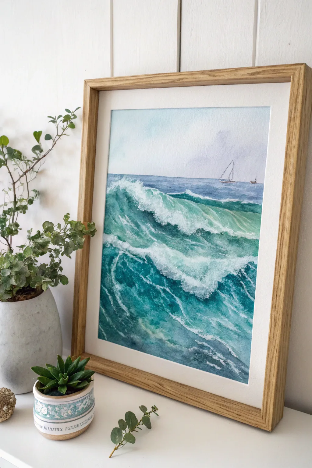 Bring the ocean's rhythm into your home with this stunning watercolor seascape.